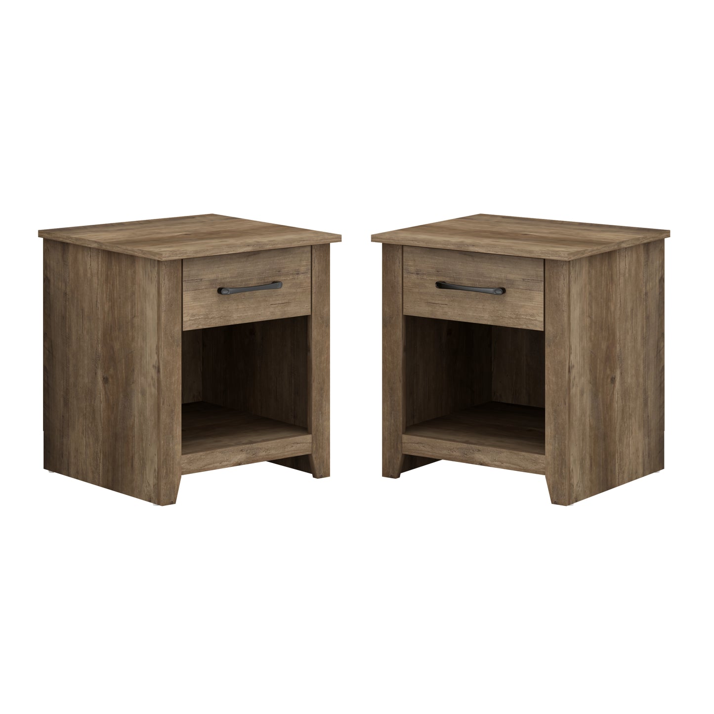 Galano Set of 2 Modern 1-Drawer Nightstands with Open Storage Shelf, 18.9" W x 16.5" D x 20.3" H