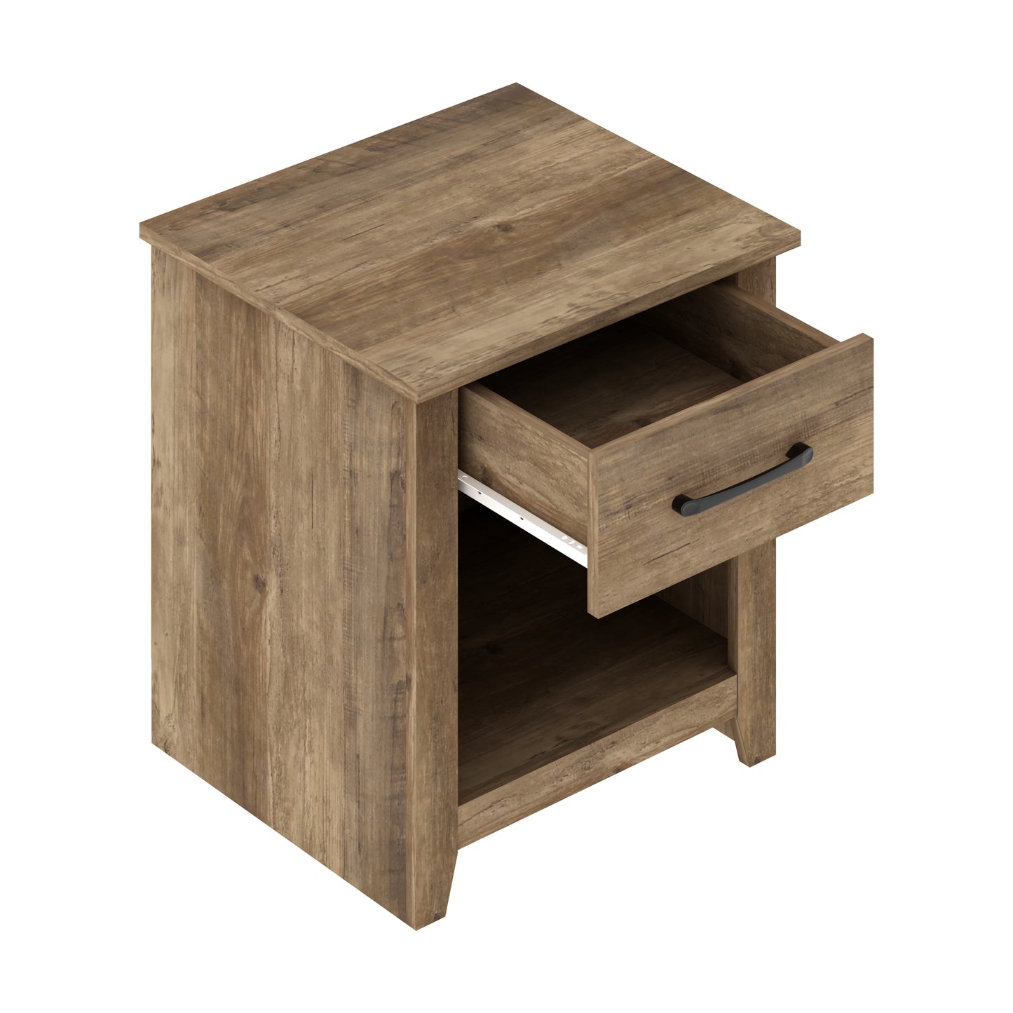 Galano Set of 2 Modern 1-Drawer Nightstands with Open Storage Shelf, 18.9" W x 16.5" D x 20.3" H