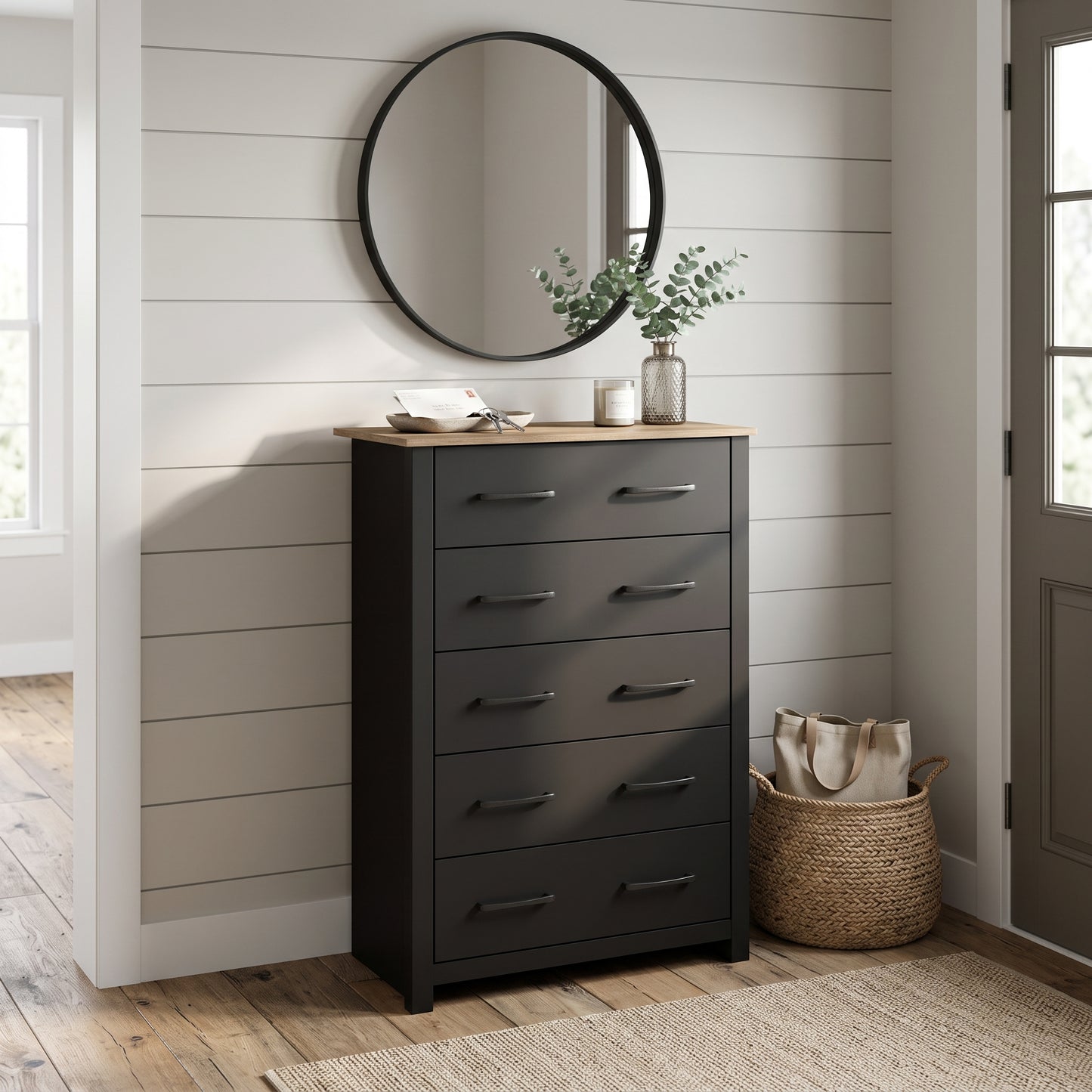 Galano 5-Drawer Tall Dresser for Bedroom with Interlocking Drawers & Anti-Tip Kit, 31.1" Wide