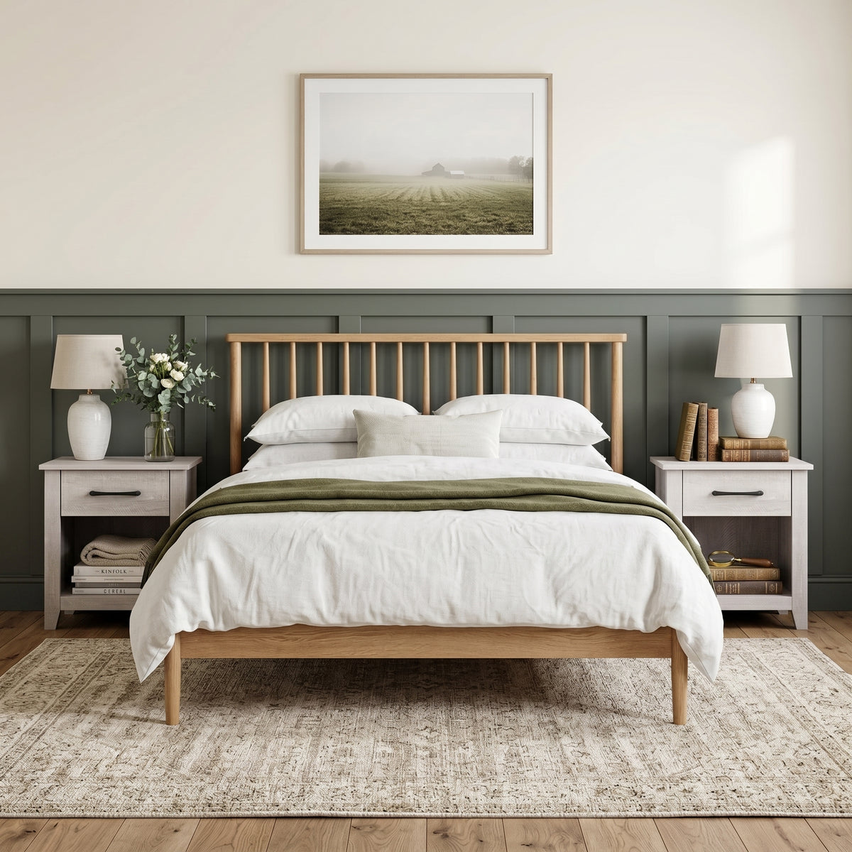 Galano Set of 2 Modern 1-Drawer Nightstands with Open Storage Shelf, 18.9" W x 16.5" D x 20.3" H