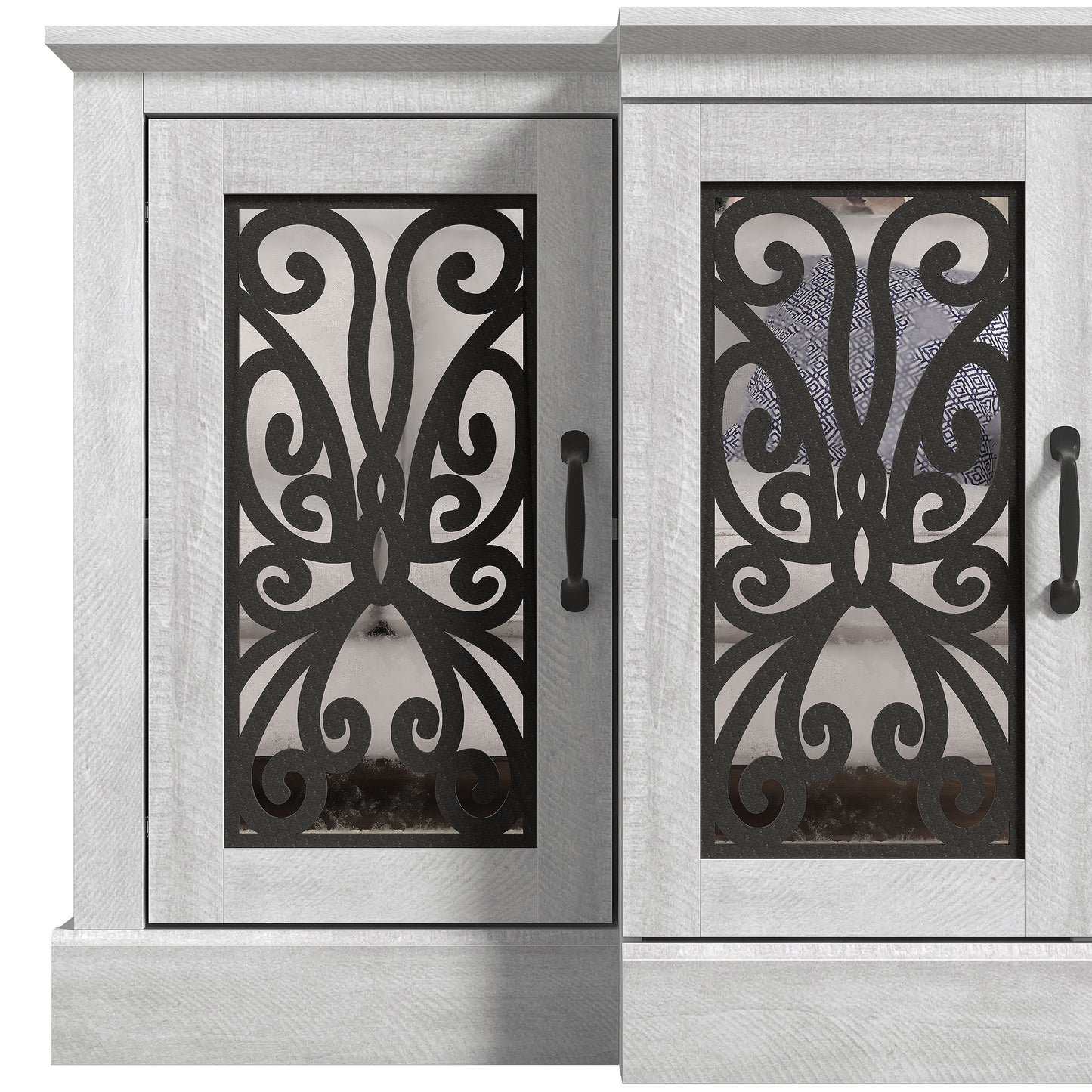 Galano Calidia 4 Door Wide Accent Sideboard - Dusty Grey Oak