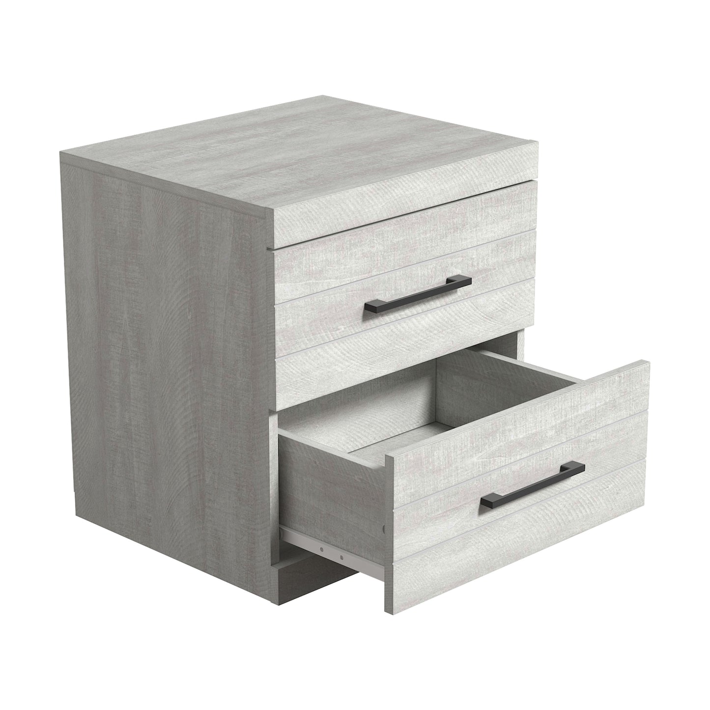 Galano Hamsper 2-Drawer Nightstand with Storage – Dusty Grey Oak