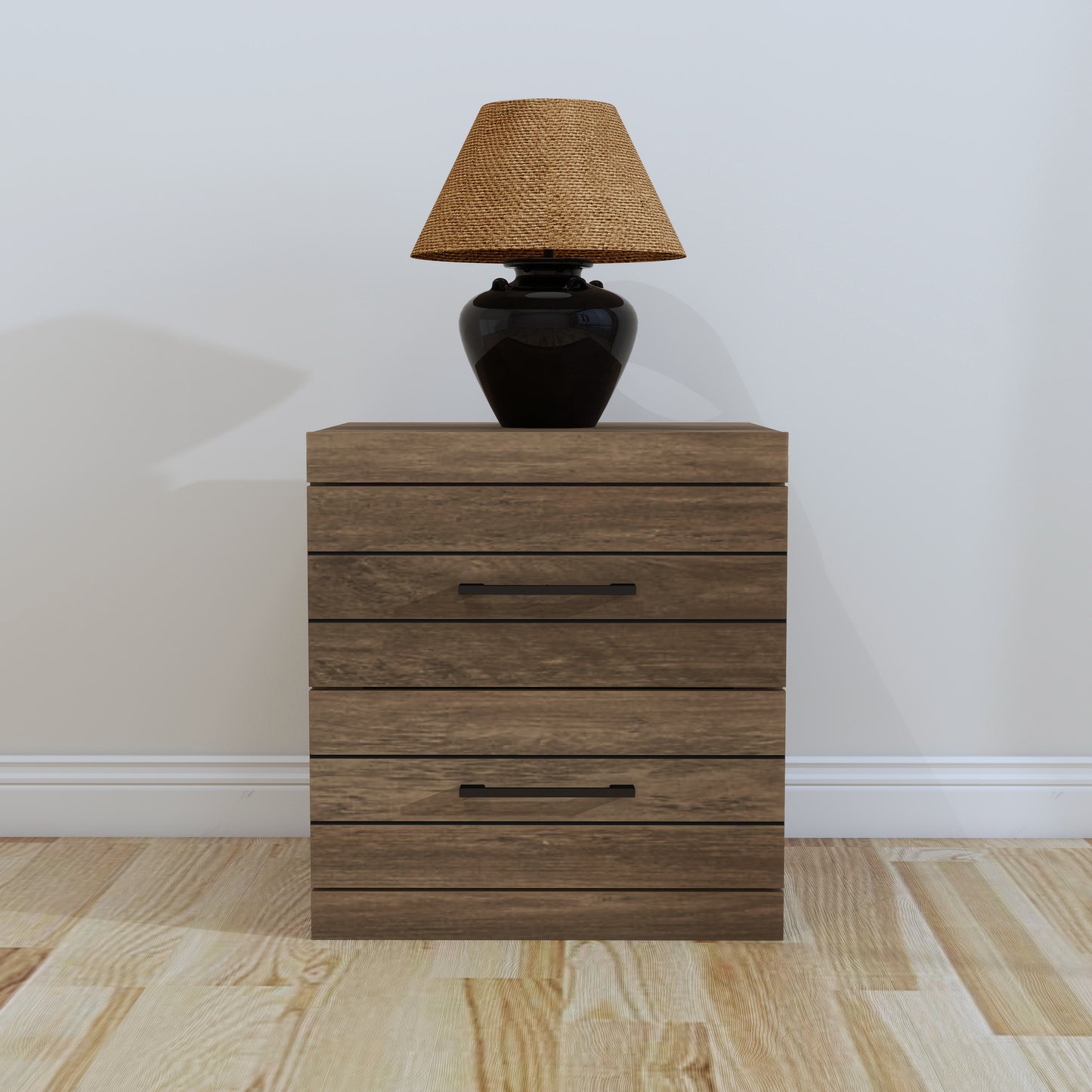 Galano Hamsper 2-Drawer Nightstand with Storage – Knotty Oak