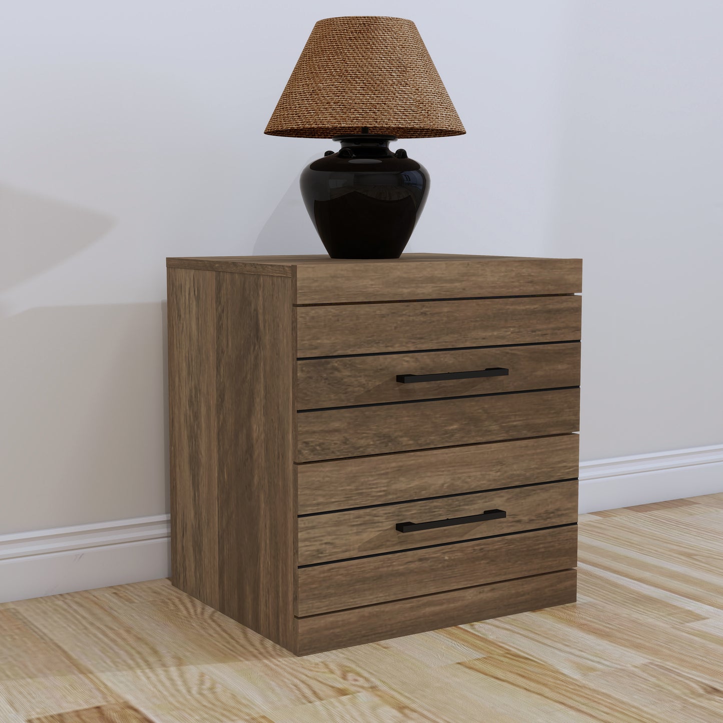 Galano Hamsper 2-Drawer Nightstand with Storage – Knotty Oak