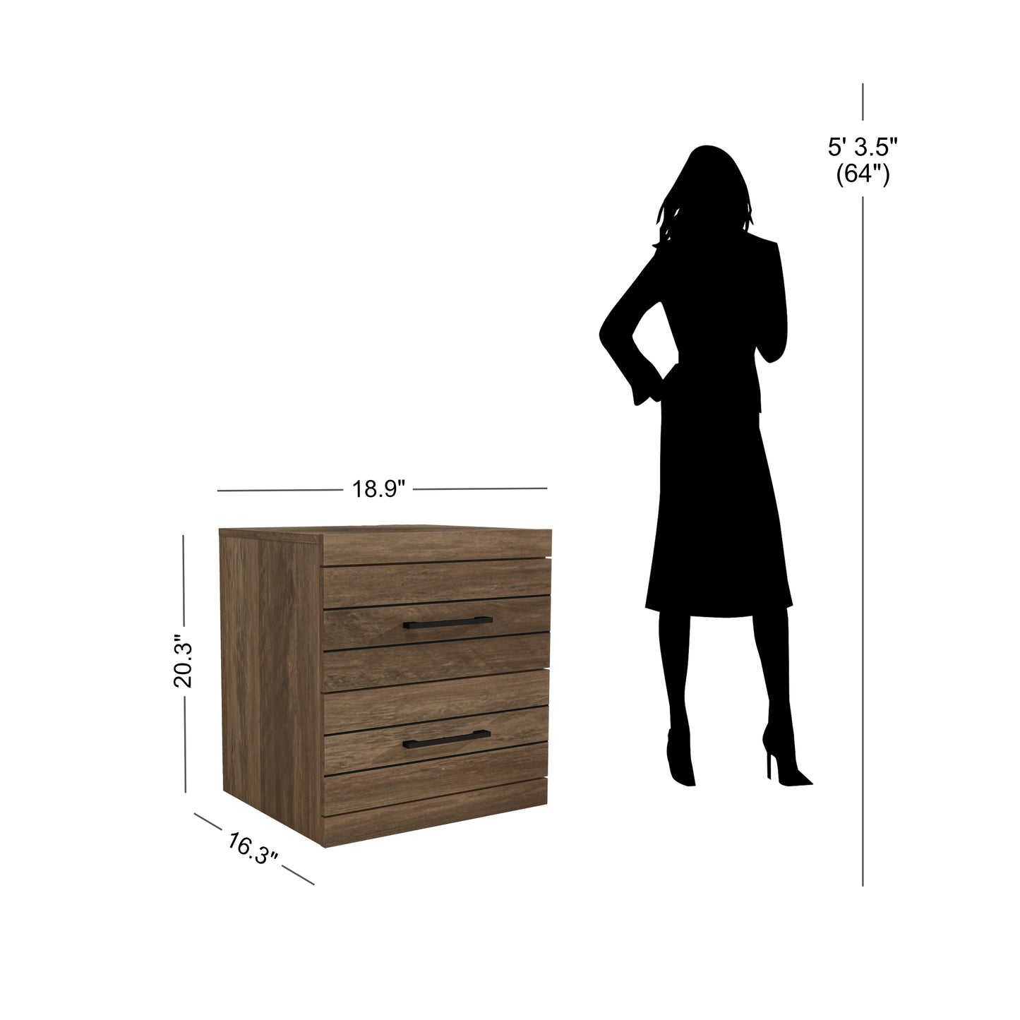 Galano Hamsper 2-Drawer Nightstand with Storage – Knotty Oak