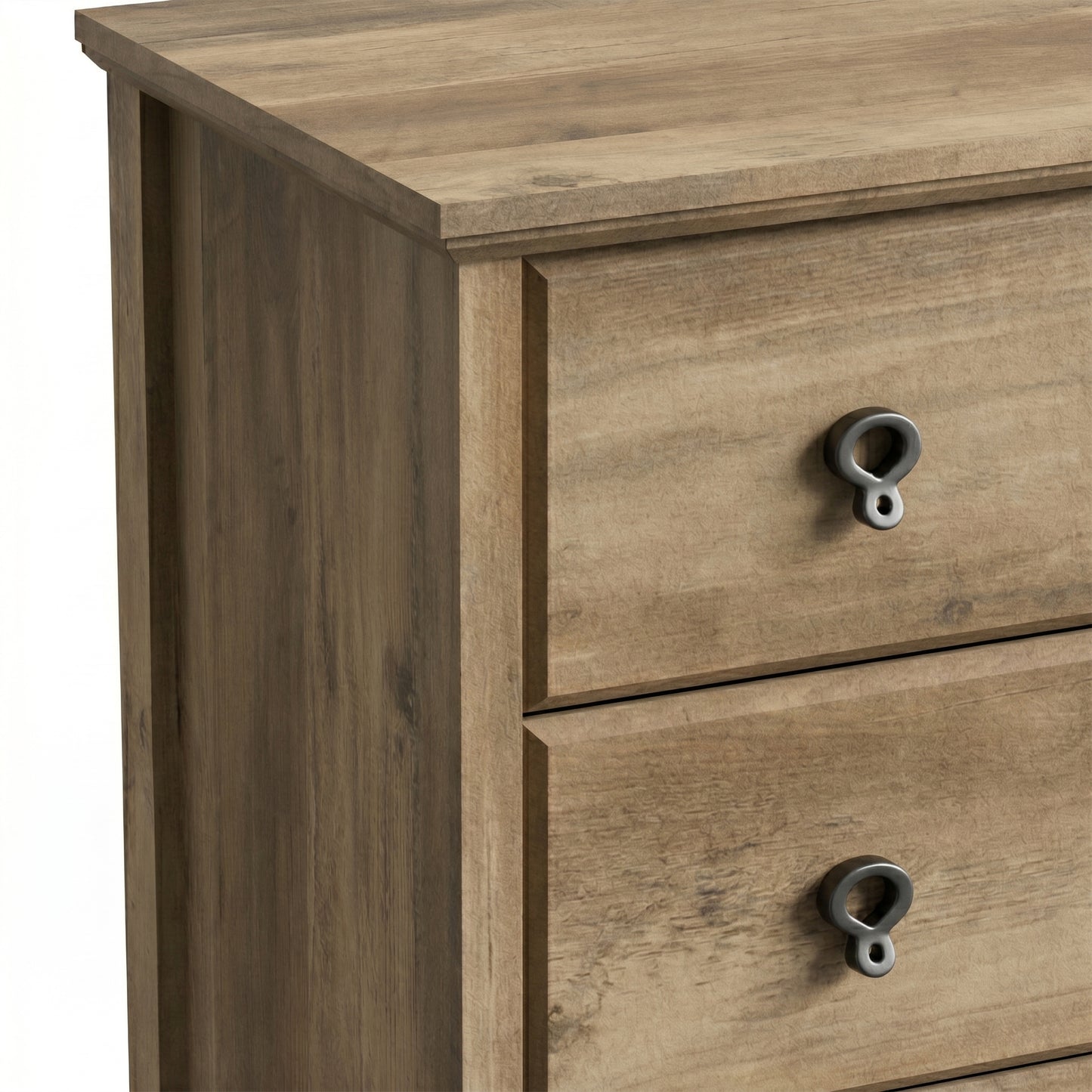 5-Drawer Chest with Interlock and Solid Wood Tapered Legs, Knotty Oak