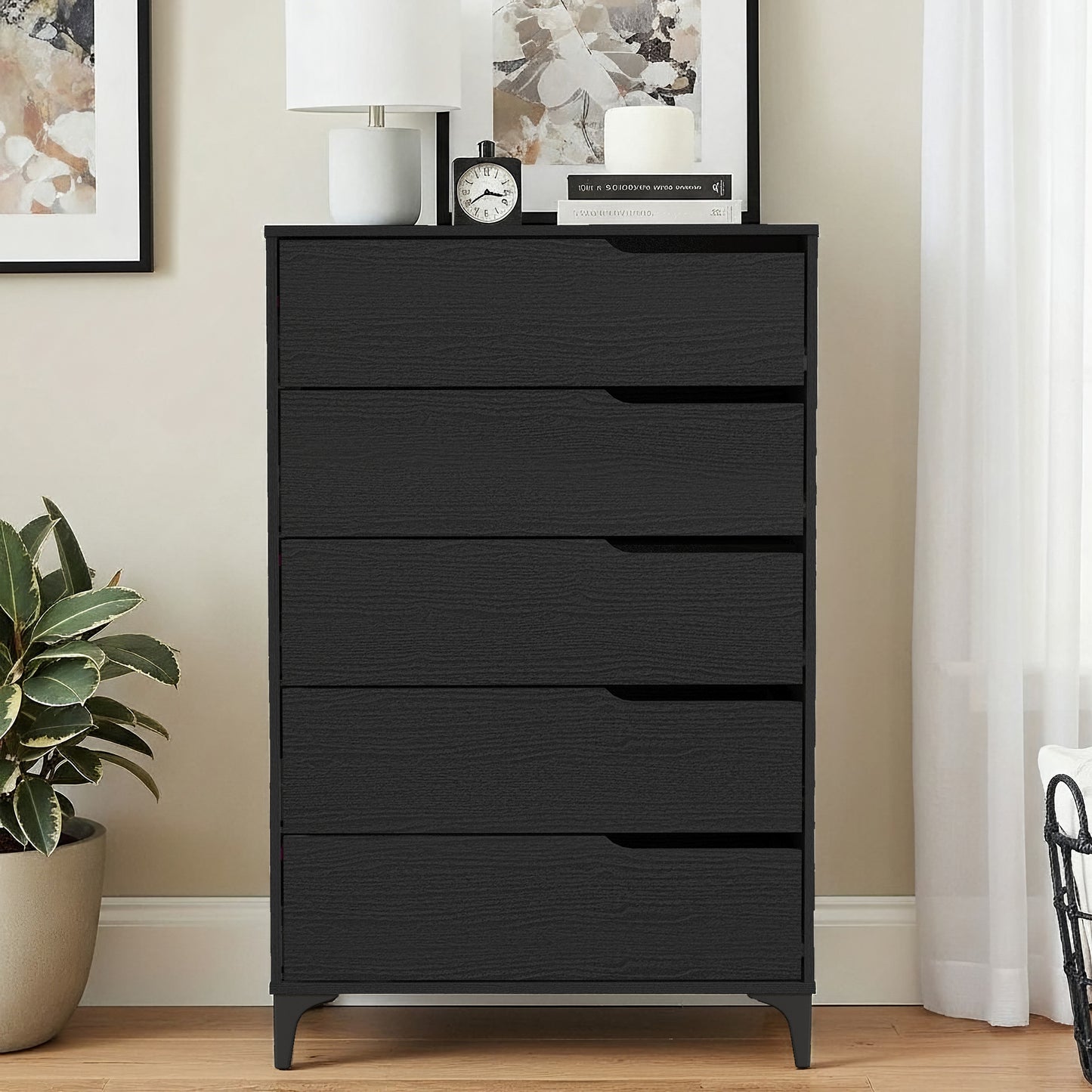 Galano 5-Drawer Dresser with Metal Slides 30.7" W × 15.6" D × 46.4" H