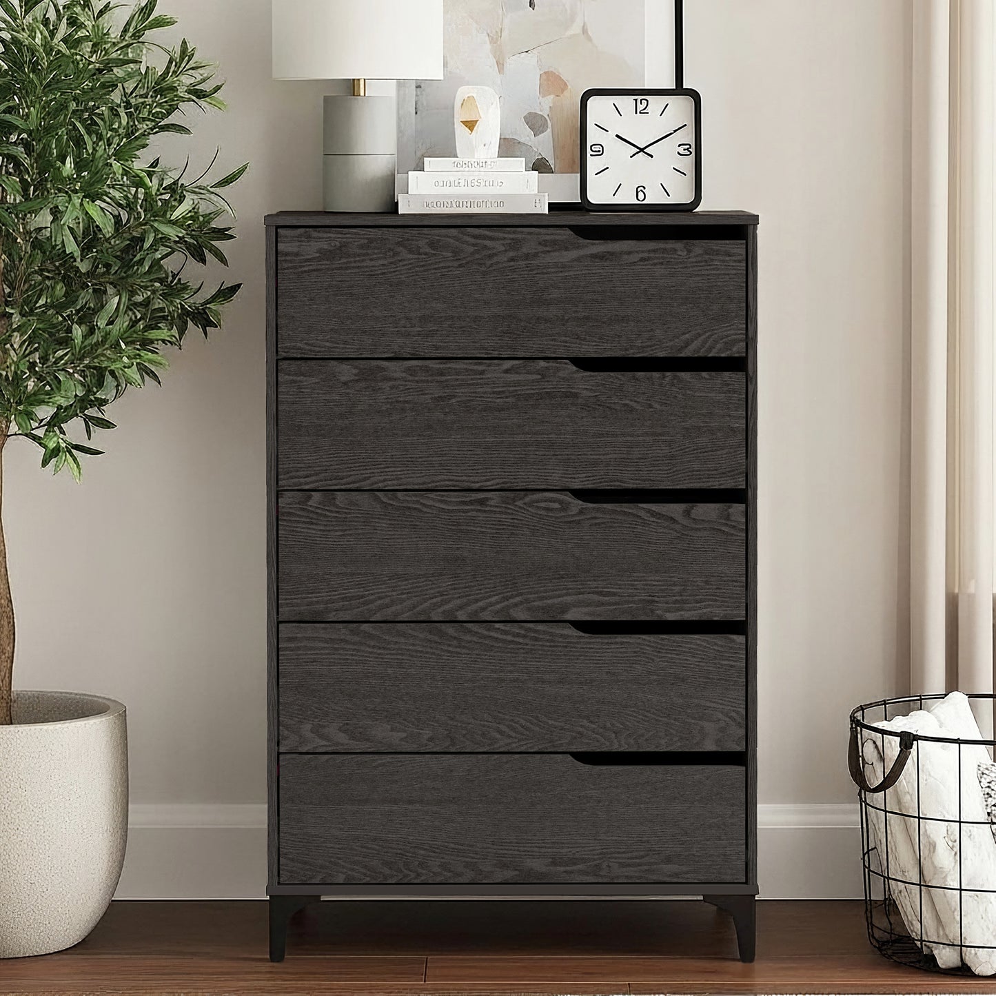 Galano 5-Drawer Dresser with Metal Slides 30.7" W × 15.6" D × 46.4" H