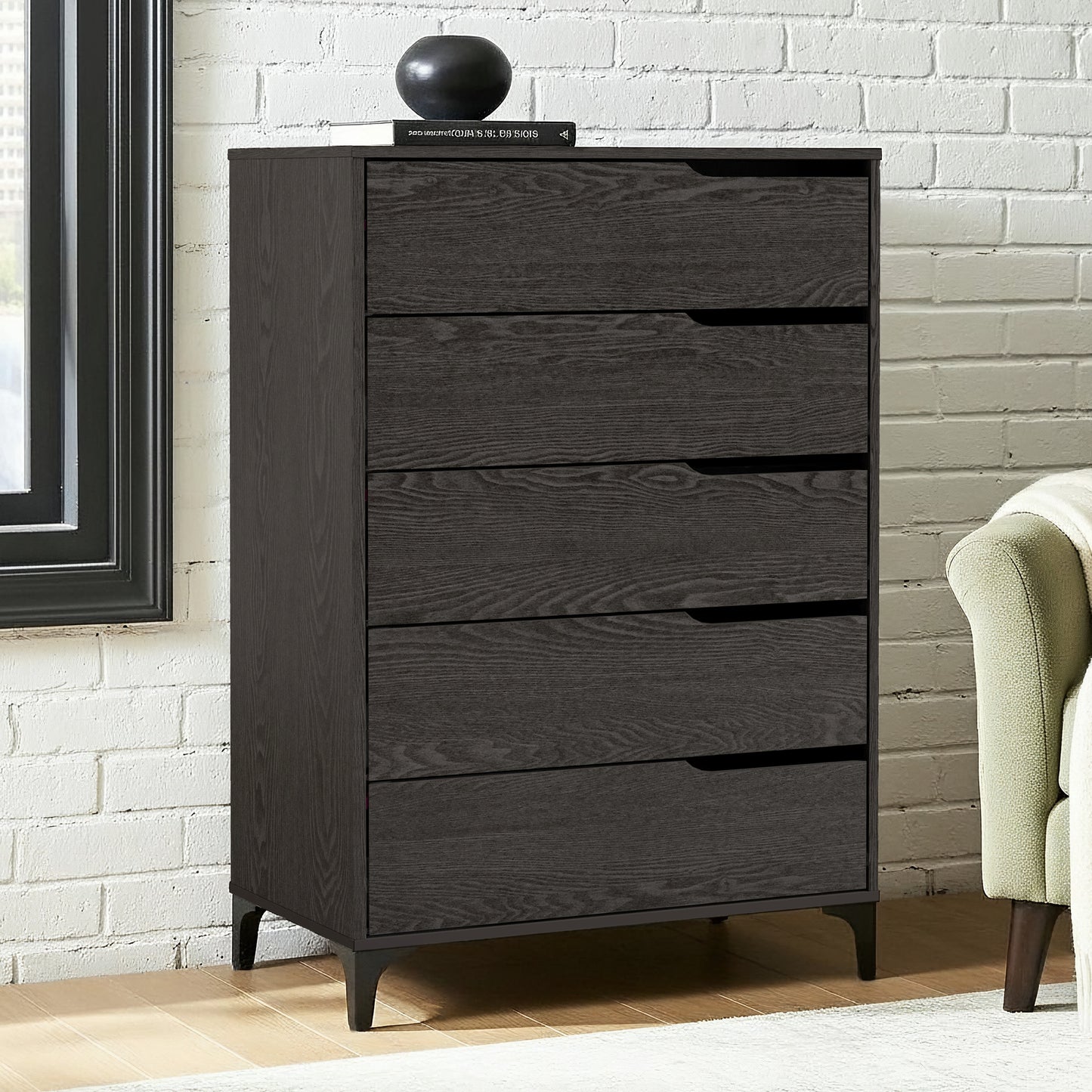 Galano 5-Drawer Dresser with Metal Slides 30.7" W × 15.6" D × 46.4" H