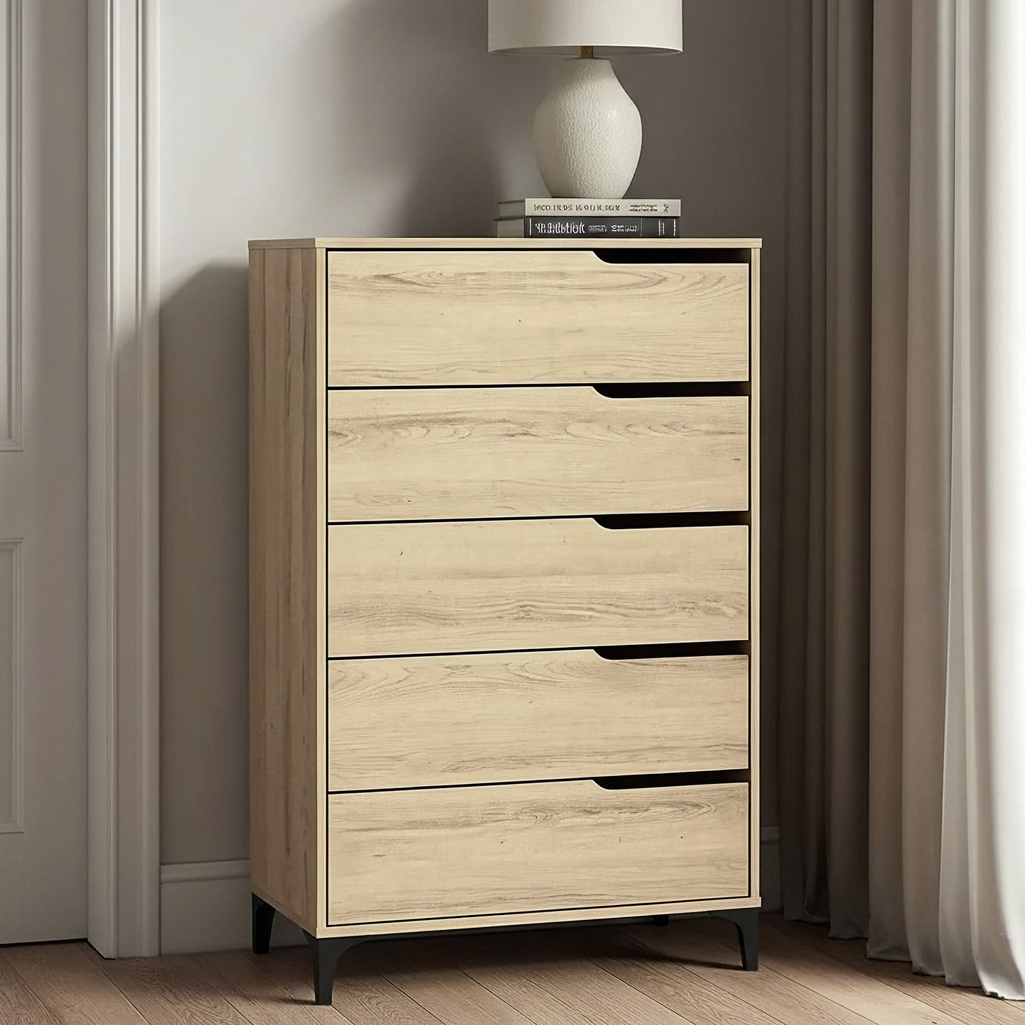 Galano 5-Drawer Dresser with Metal Slides 30.7" W × 15.6" D × 46.4" H