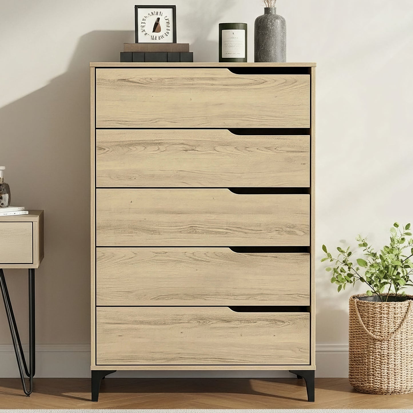 Galano 5-Drawer Dresser with Metal Slides 30.7" W × 15.6" D × 46.4" H