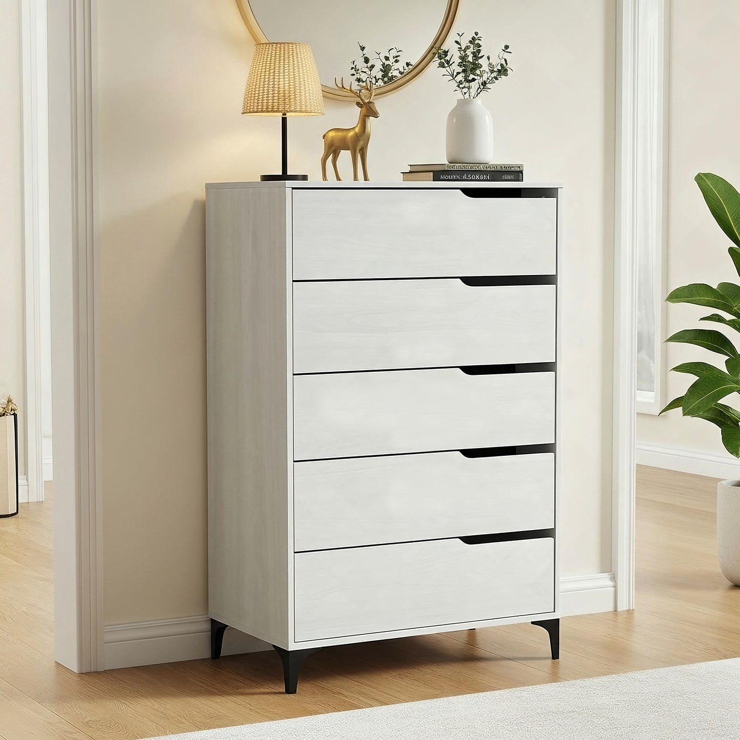 Galano 5-Drawer Dresser with Metal Slides 30.7" W × 15.6" D × 46.4" H