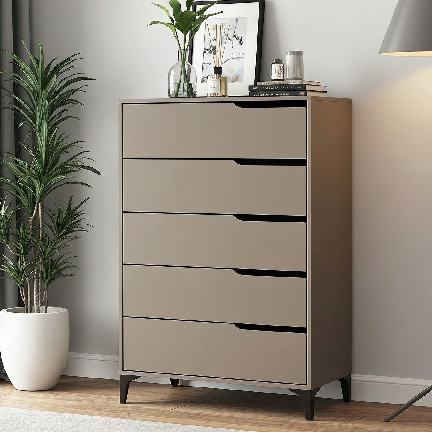 Galano 5-Drawer Dresser with Metal Slides 30.7" W × 15.6" D × 46.4" H