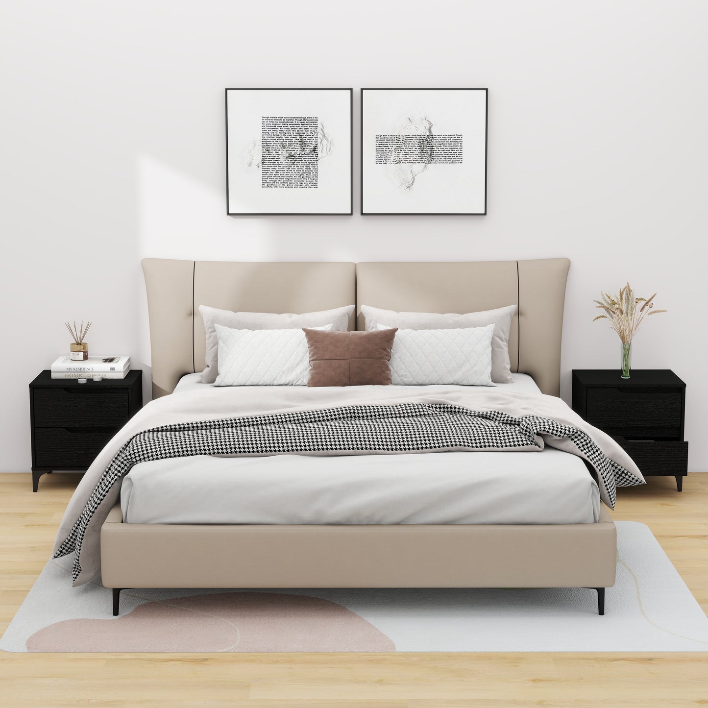 Galano Modern 2-Drawer Nightstand 18.9" W × 15.7" D × 20.3" H