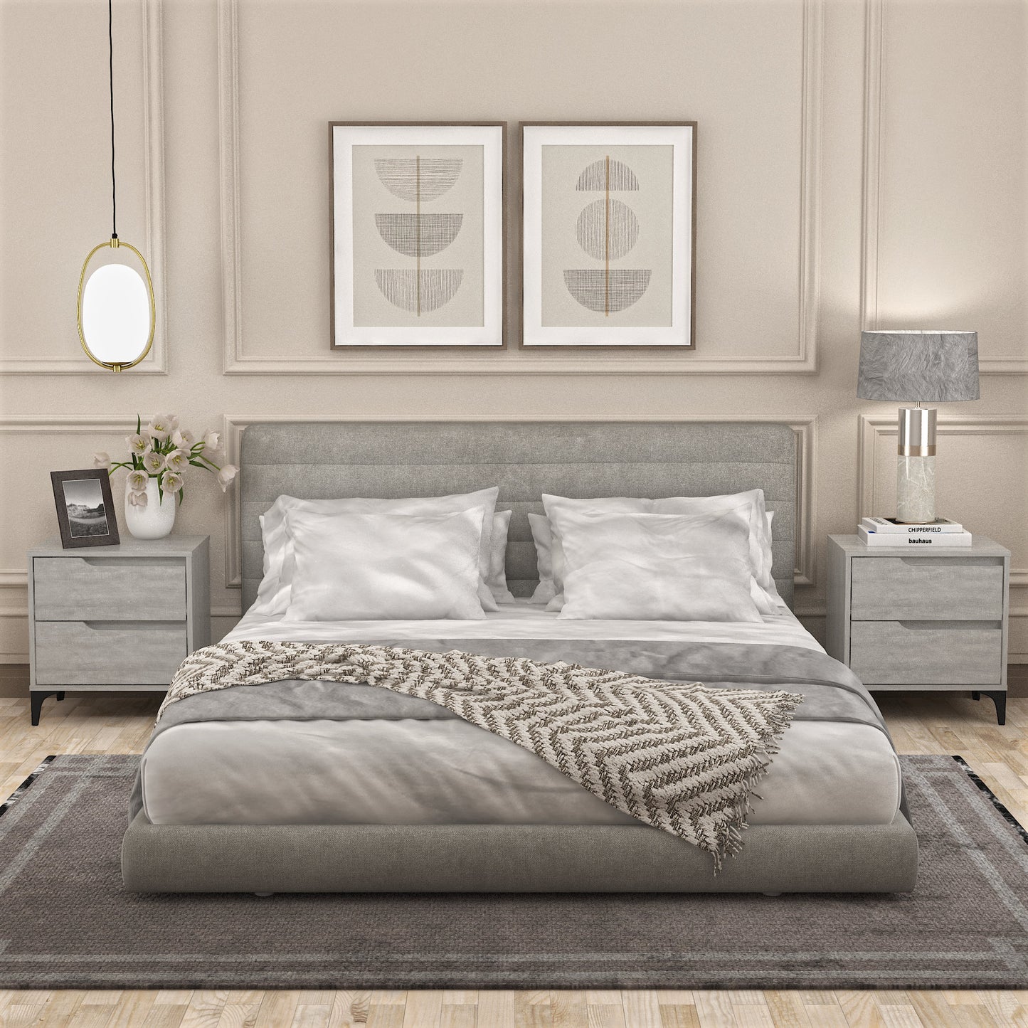 Galano Modern 2-Drawer Nightstand 18.9" W × 15.7" D × 20.3" H