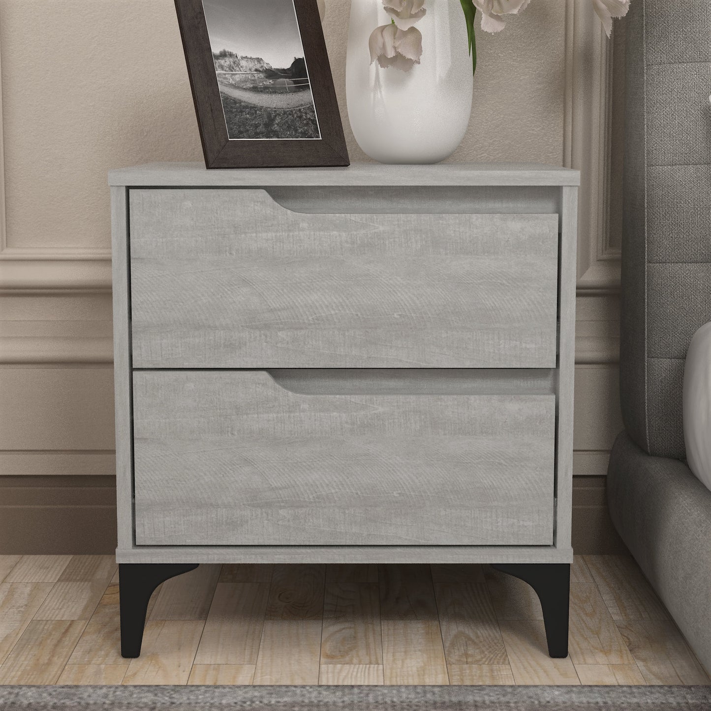 Galano Modern 2-Drawer Nightstand 18.9" W × 15.7" D × 20.3" H