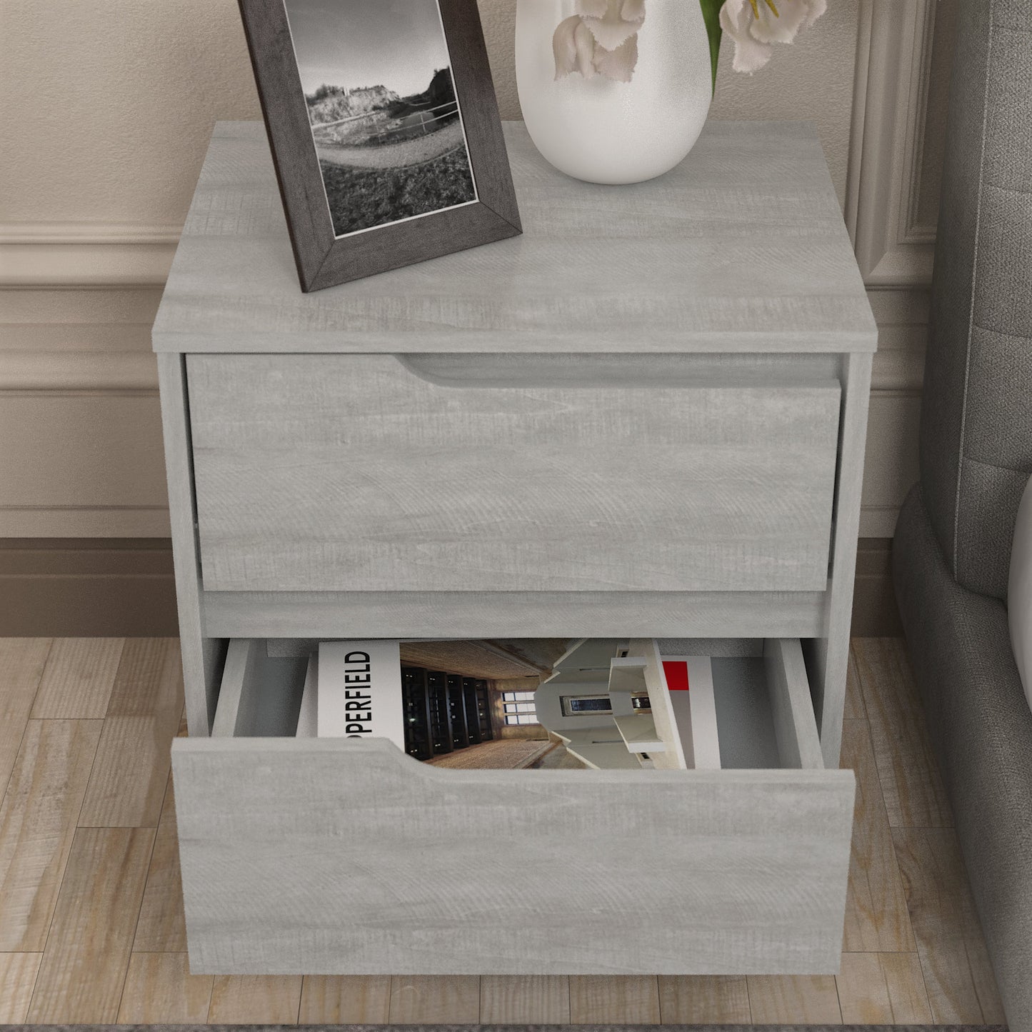 Galano Modern 2-Drawer Nightstand 18.9" W × 15.7" D × 20.3" H