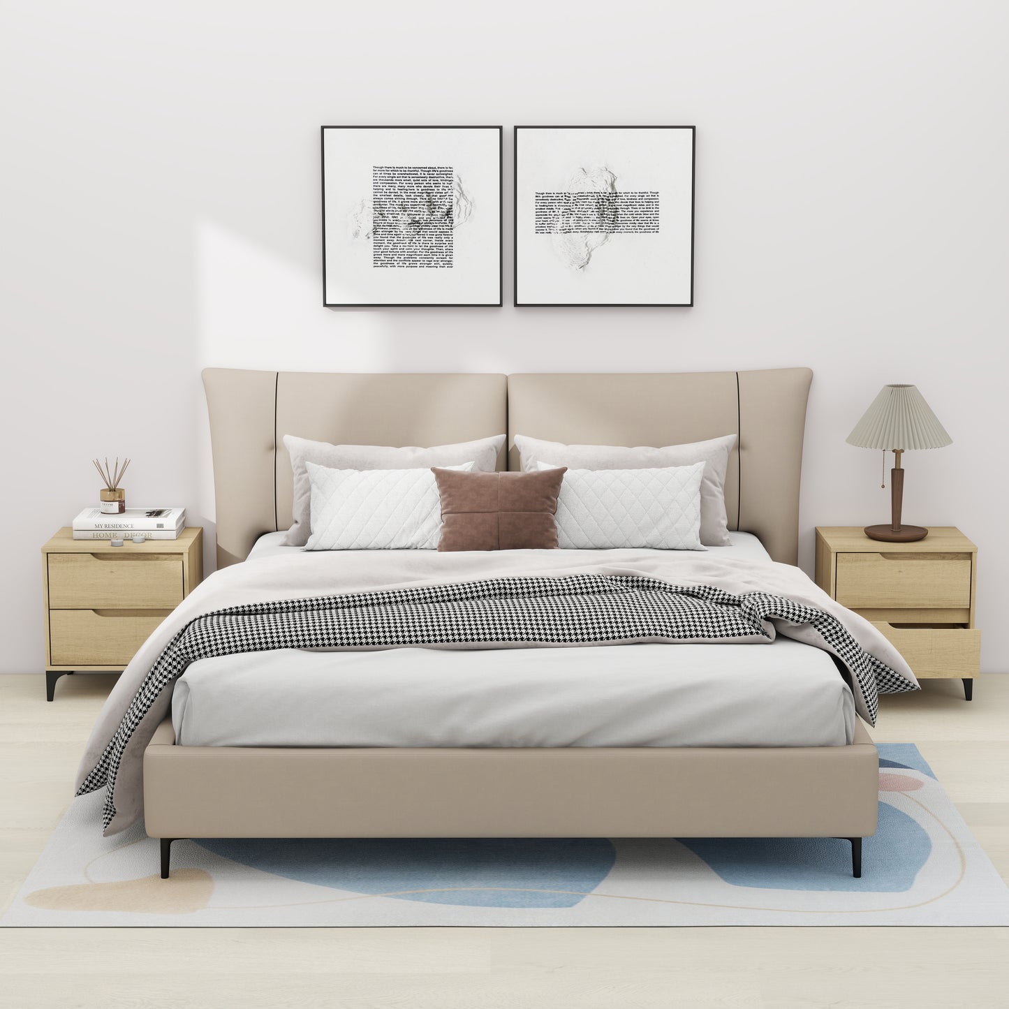 Galano Modern 2-Drawer Nightstand 18.9" W × 15.7" D × 20.3" H