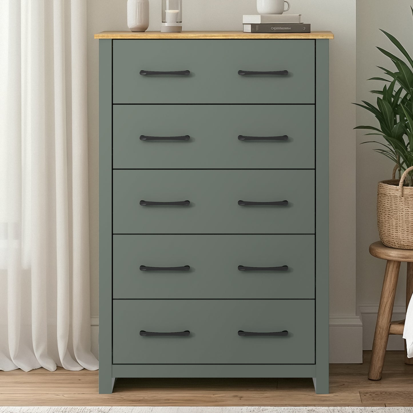 Galano 5-Drawer Dresser with Interlock Safety 31.1" W × 16.3" D × 46.7" H