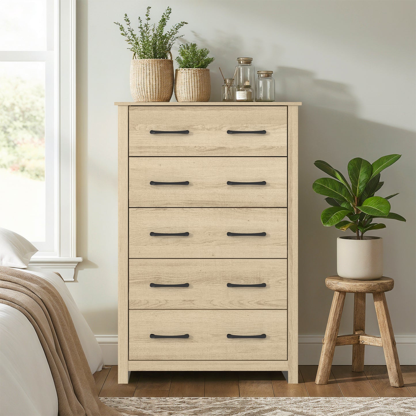 Galano 5-Drawer Dresser with Interlock Safety 31.1" W × 16.3" D × 46.7" H