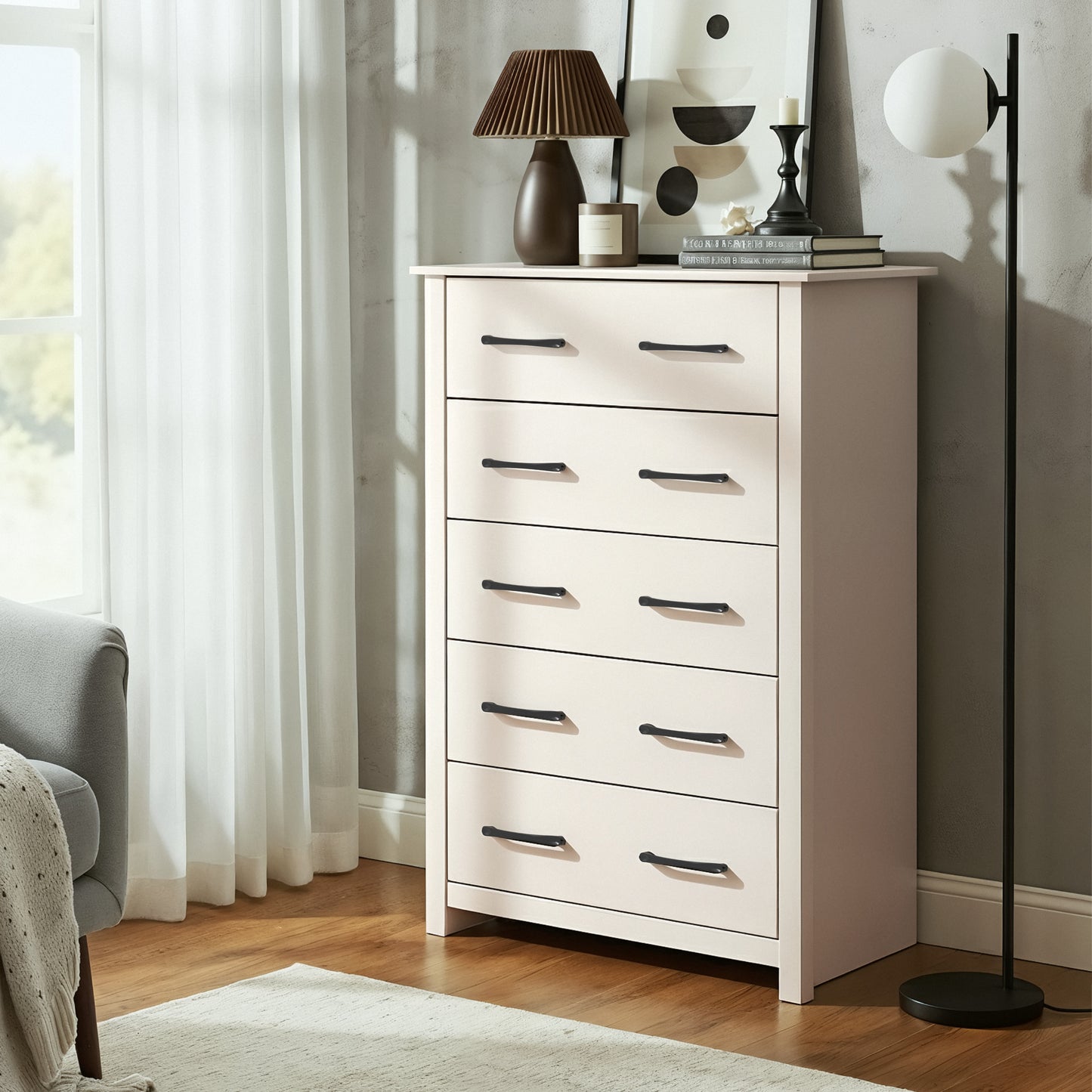 Galano 5-Drawer Dresser with Interlock Safety 31.1" W × 16.3" D × 46.7" H