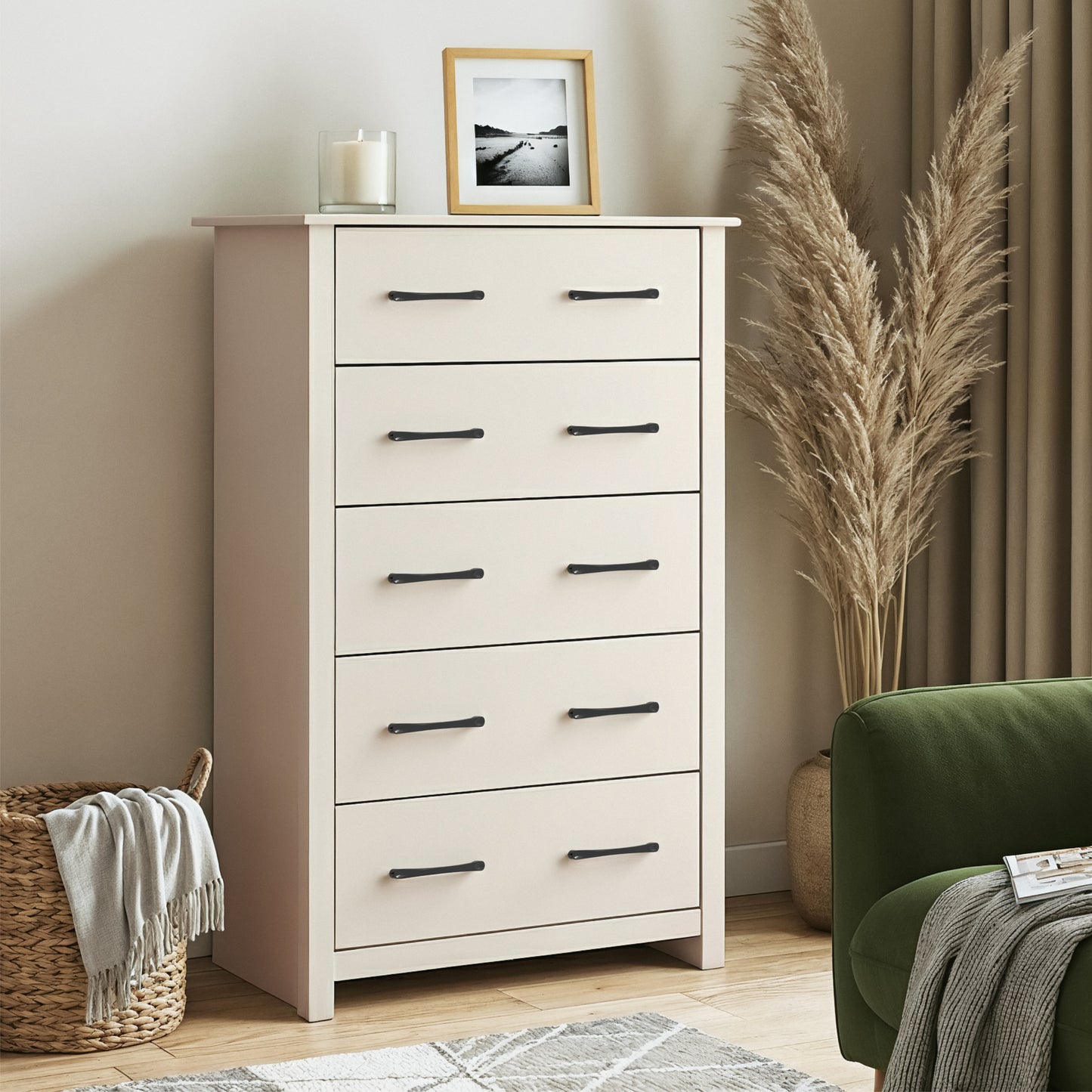 Galano 5-Drawer Dresser with Interlock Safety 31.1" W × 16.3" D × 46.7" H