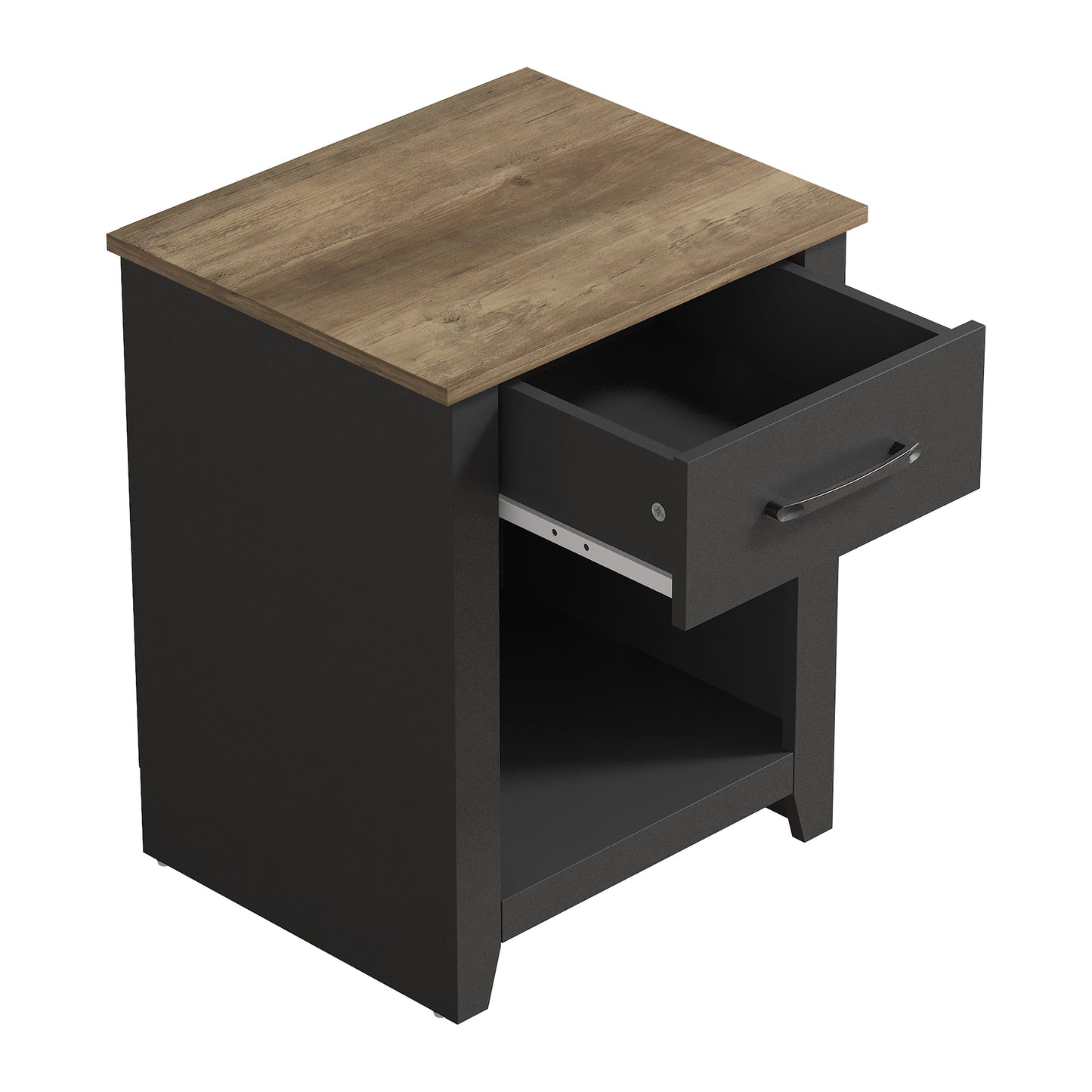Galano Modern 1-Drawer Nightstand with Open Storage (Set of 2) 18.9" W × 16.5" D × 20.3" H