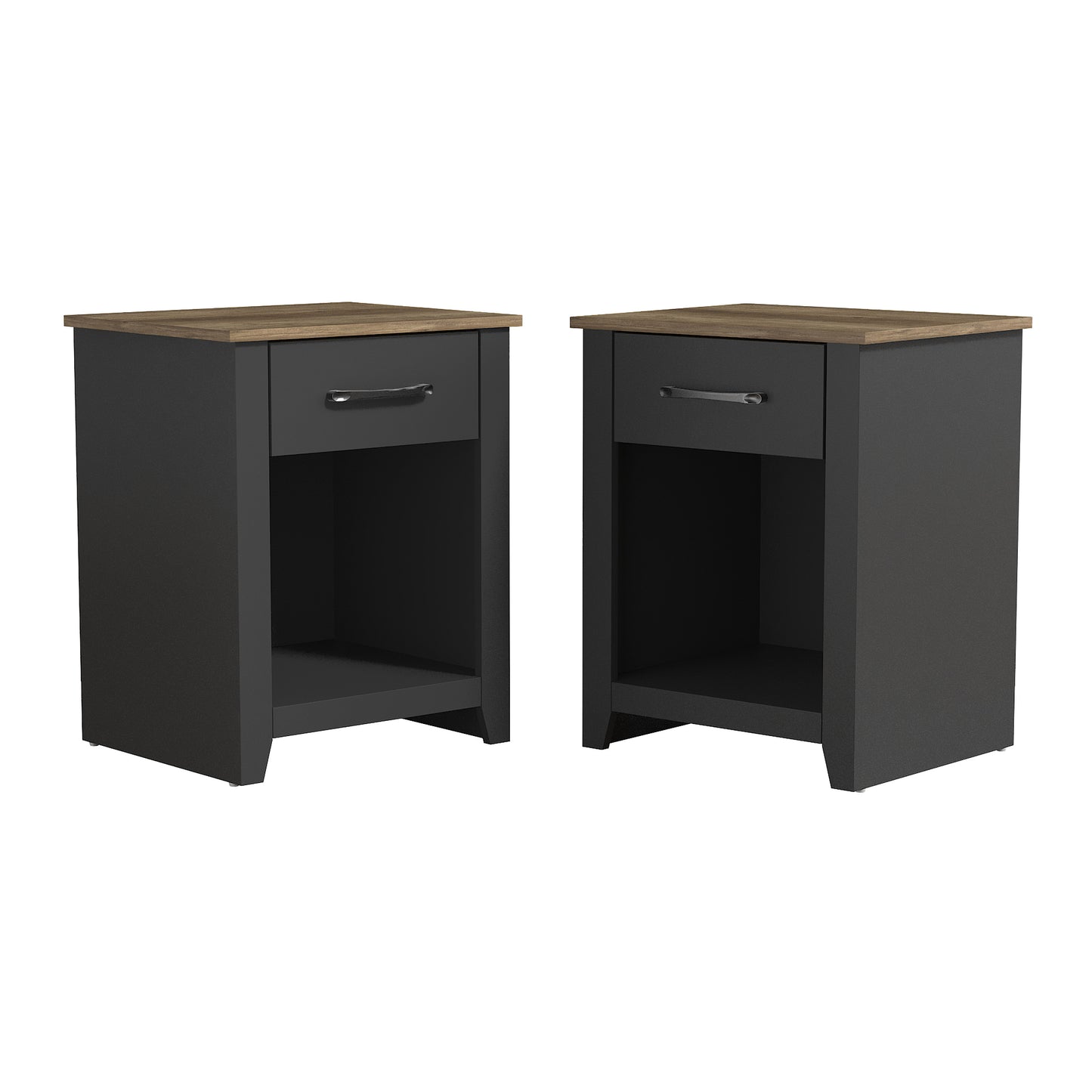 Galano Modern 1-Drawer Nightstand with Open Storage (Set of 2) 18.9" W × 16.5" D × 20.3" H