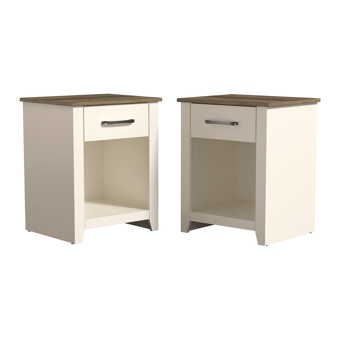 Galano Modern 1-Drawer Nightstand with Open Storage (Set of 2) 18.9" W × 16.5" D × 20.3" H