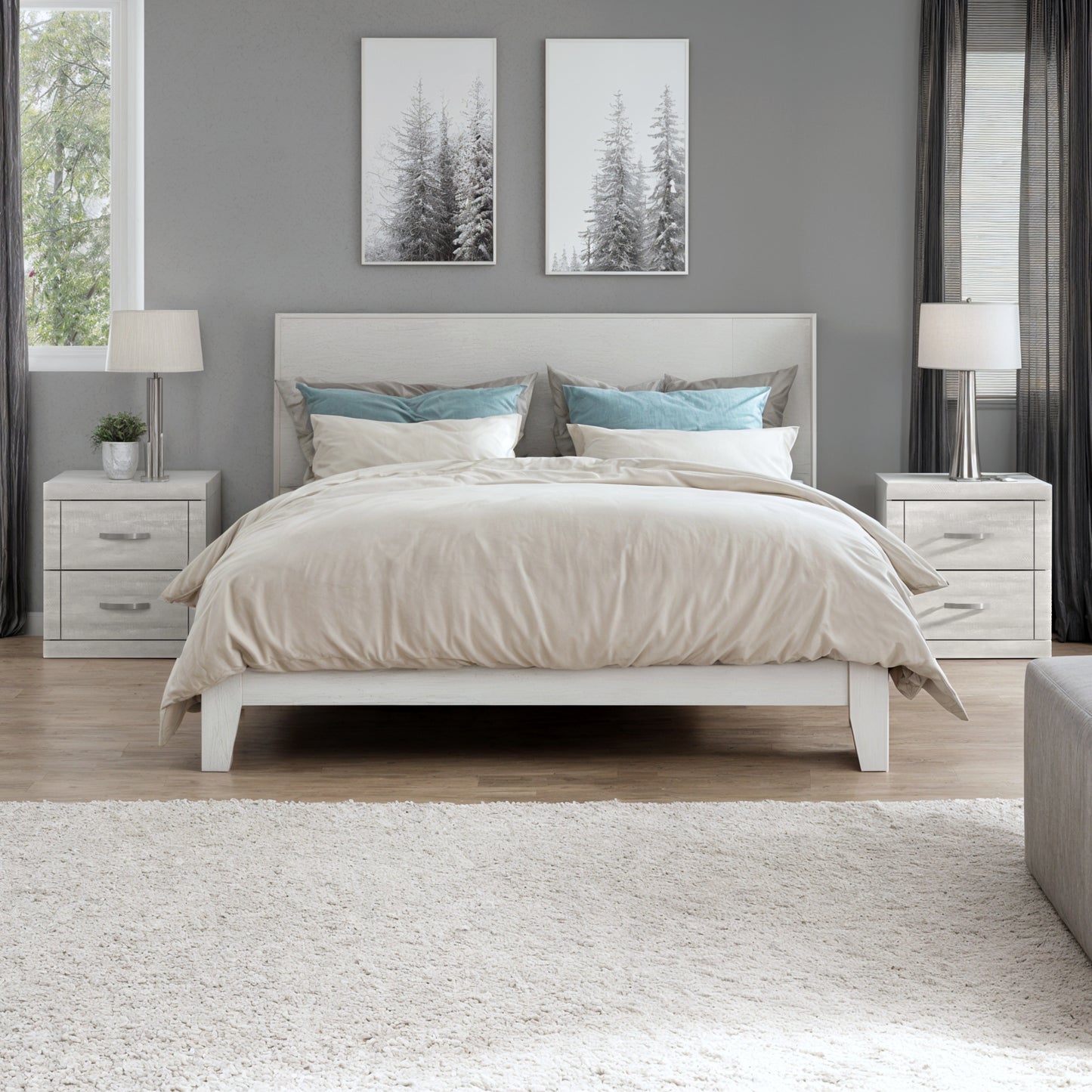 Galano Modern 2-Drawer Nightstand 18.9" W × 16.3" D × 20.3" H