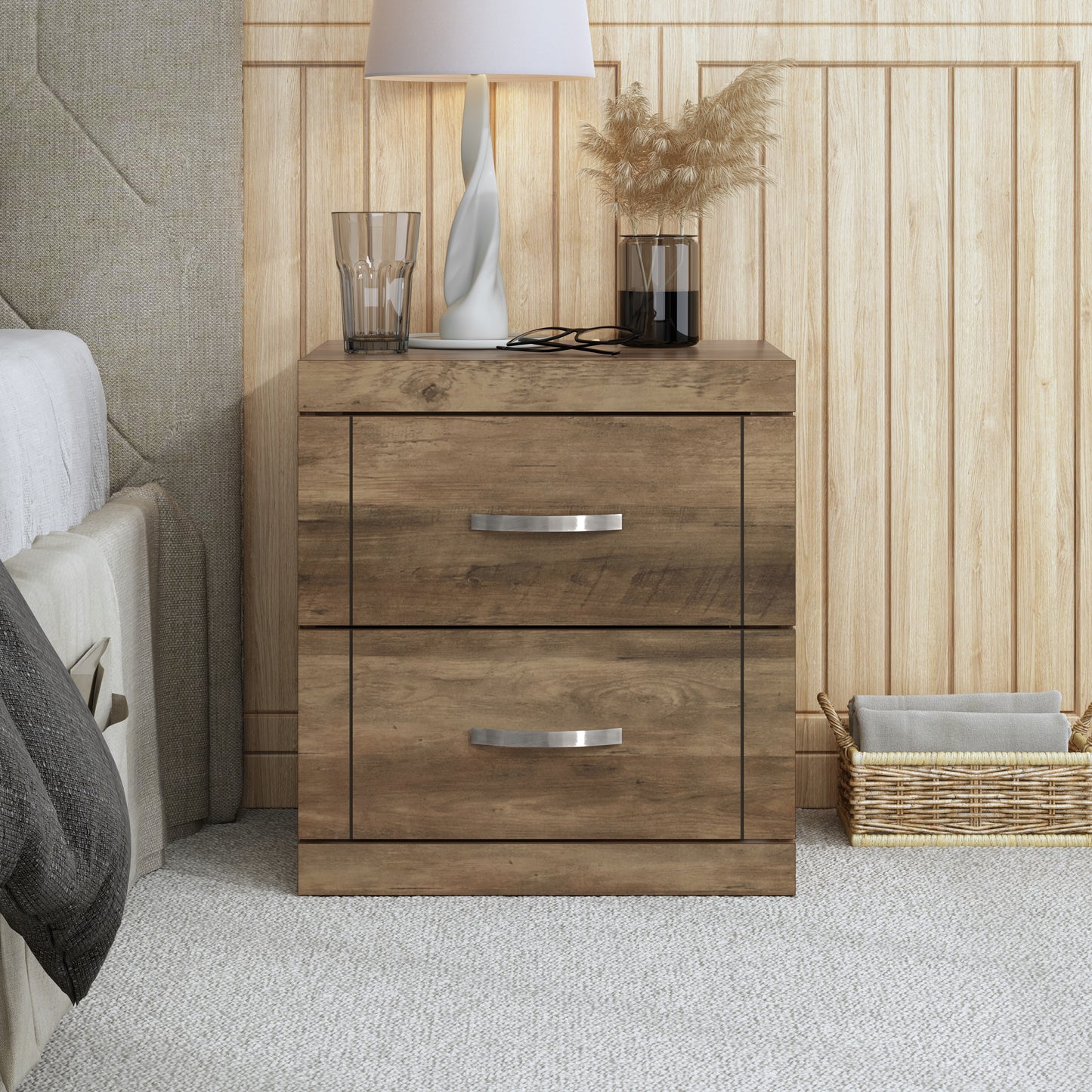 Galano Modern 2-Drawer Nightstand 18.9" W × 16.3" D × 20.3" H