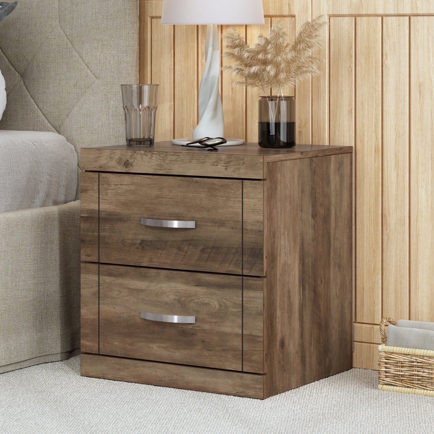 Galano Modern 2-Drawer Nightstand 18.9" W × 16.3" D × 20.3" H