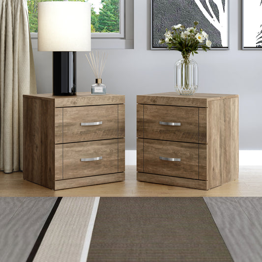 Galano Modern 2-Drawer Nightstand Set of 2 18.9" W × 16.3" D × 20.3" H