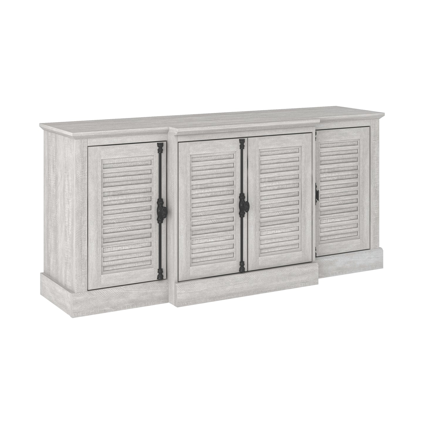 Galano sideboard with louvered doors in gray 60.4" W × 18.2" D × 29.3" H