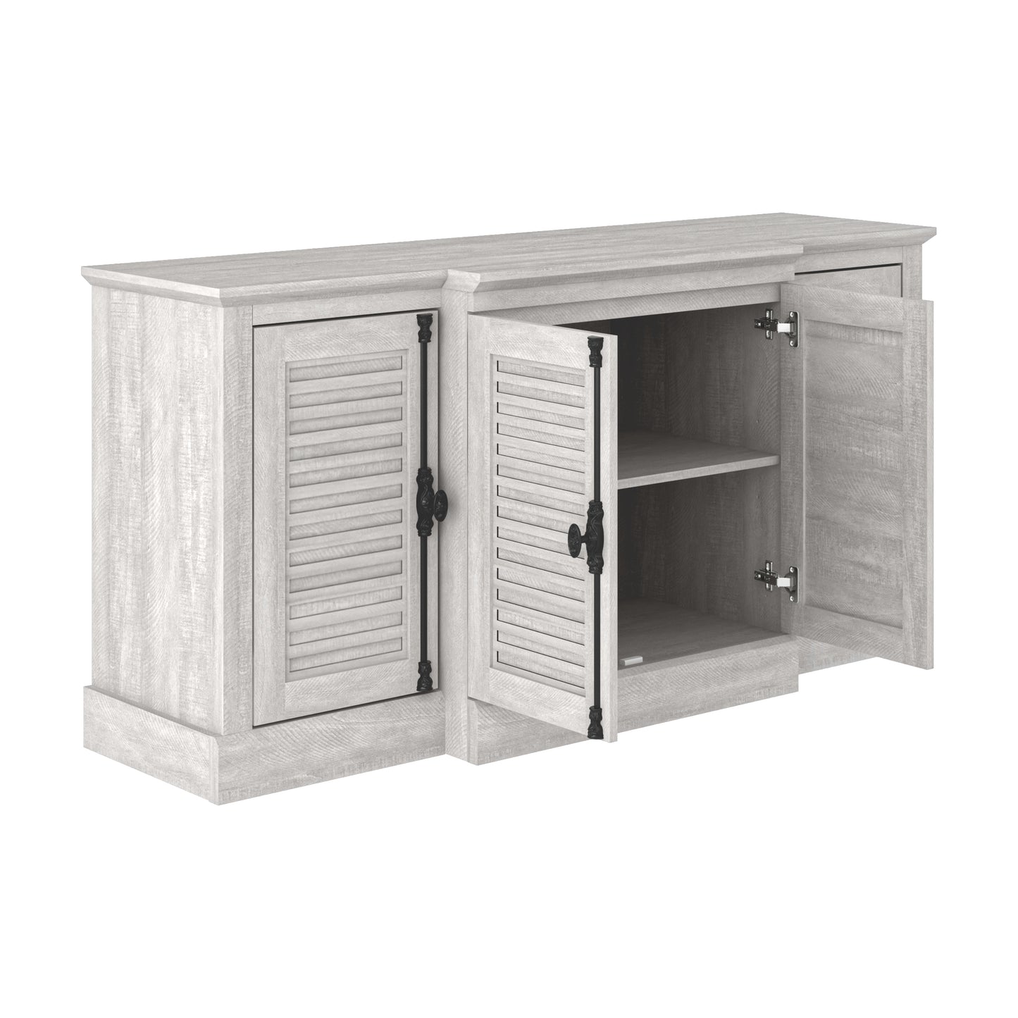 Galano sideboard with louvered doors in gray 60.4" W × 18.2" D × 29.3" H