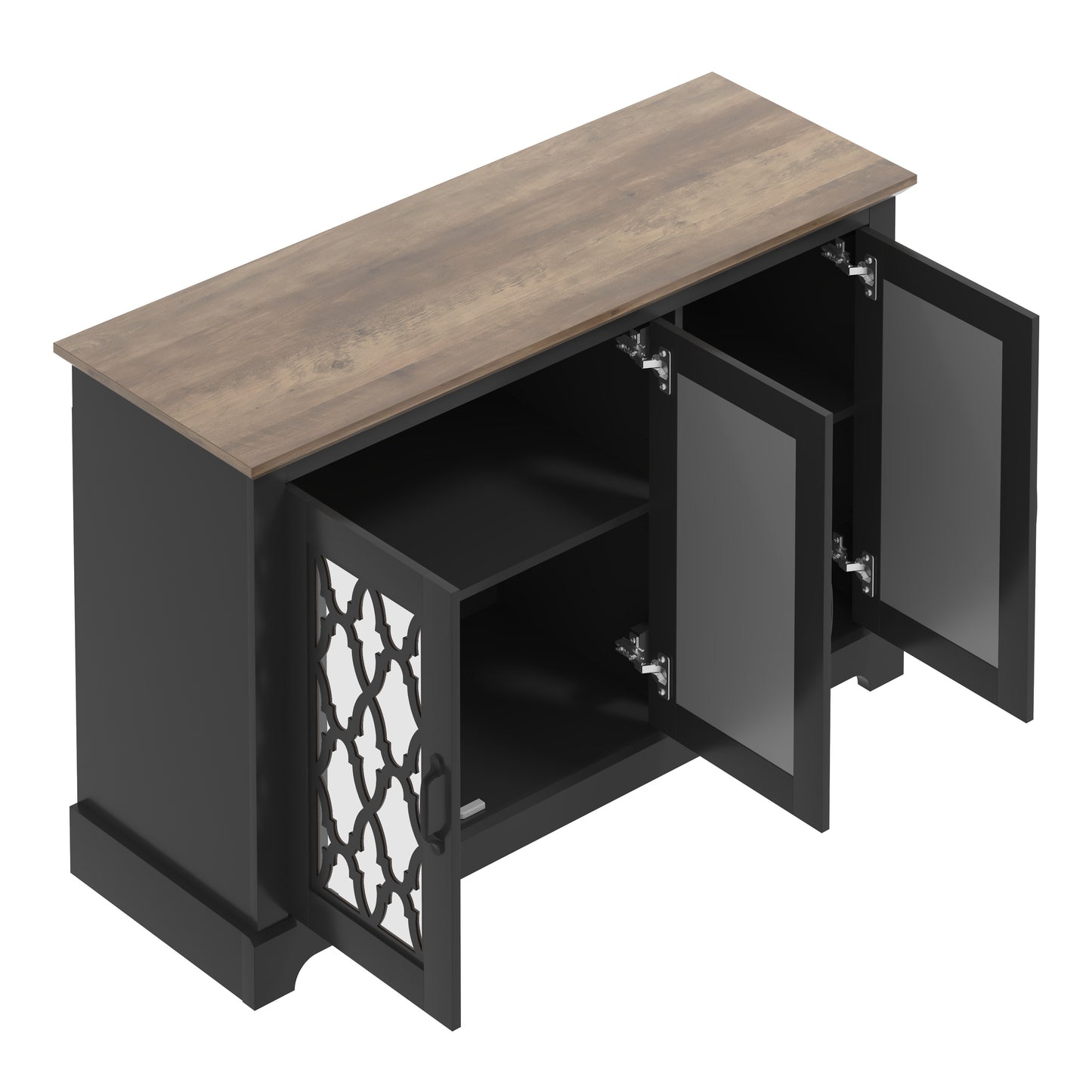 Galano sideboard with acrylic lattice doors in dusty gray oak 45.7" W × 15.7" D × 29.3" H