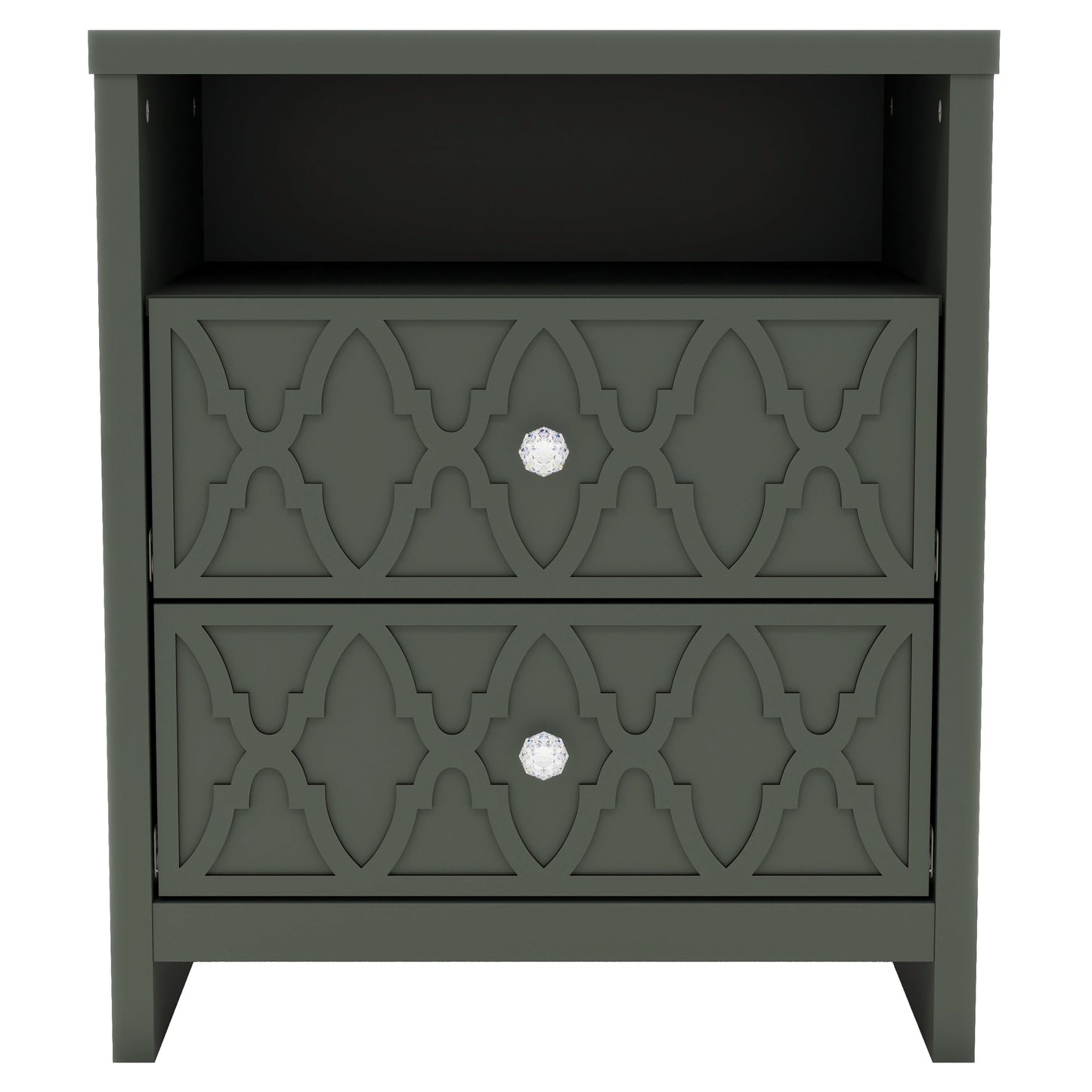 Galano 2-Drawer Nightstand with Open Shelf 22.8" W × 15.7" D × 26.8" H
