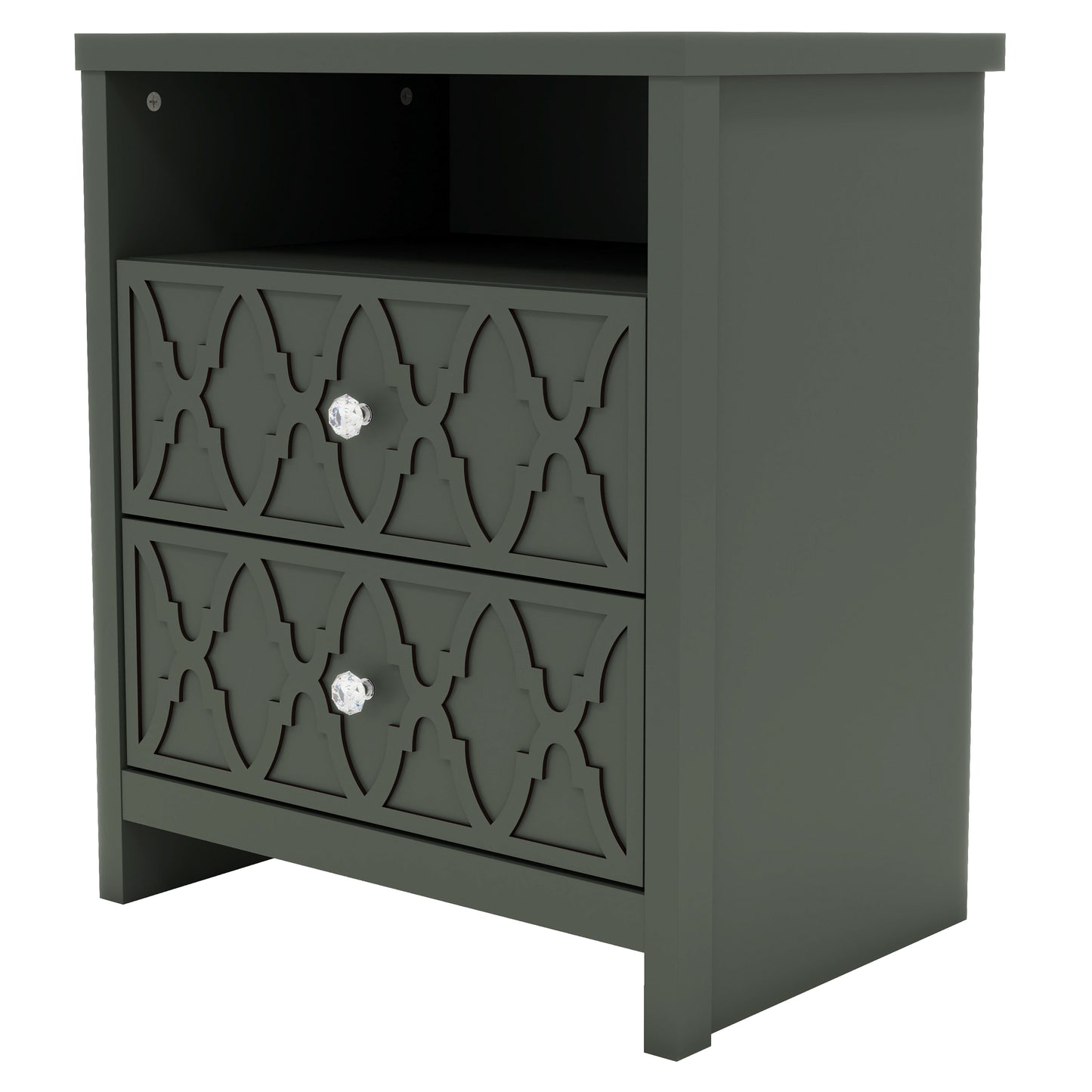 Galano 2-Drawer Nightstand with Open Shelf 22.8" W × 15.7" D × 26.8" H