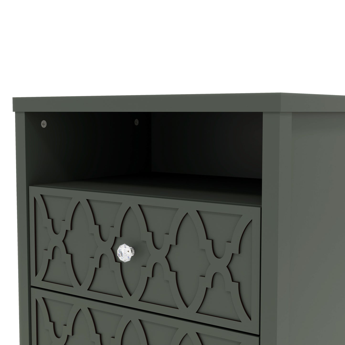 Galano 2-Drawer Nightstand with Open Shelf 22.8" W × 15.7" D × 26.8" H