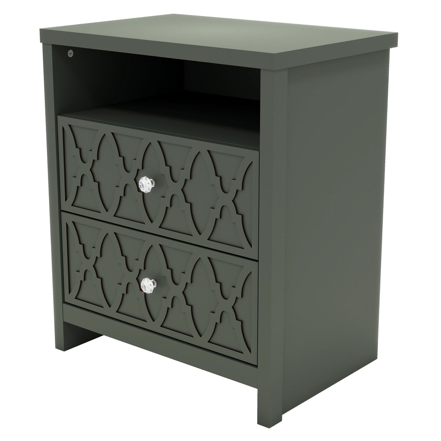 Galano 2-Drawer Nightstand with Open Shelf 22.8" W × 15.7" D × 26.8" H