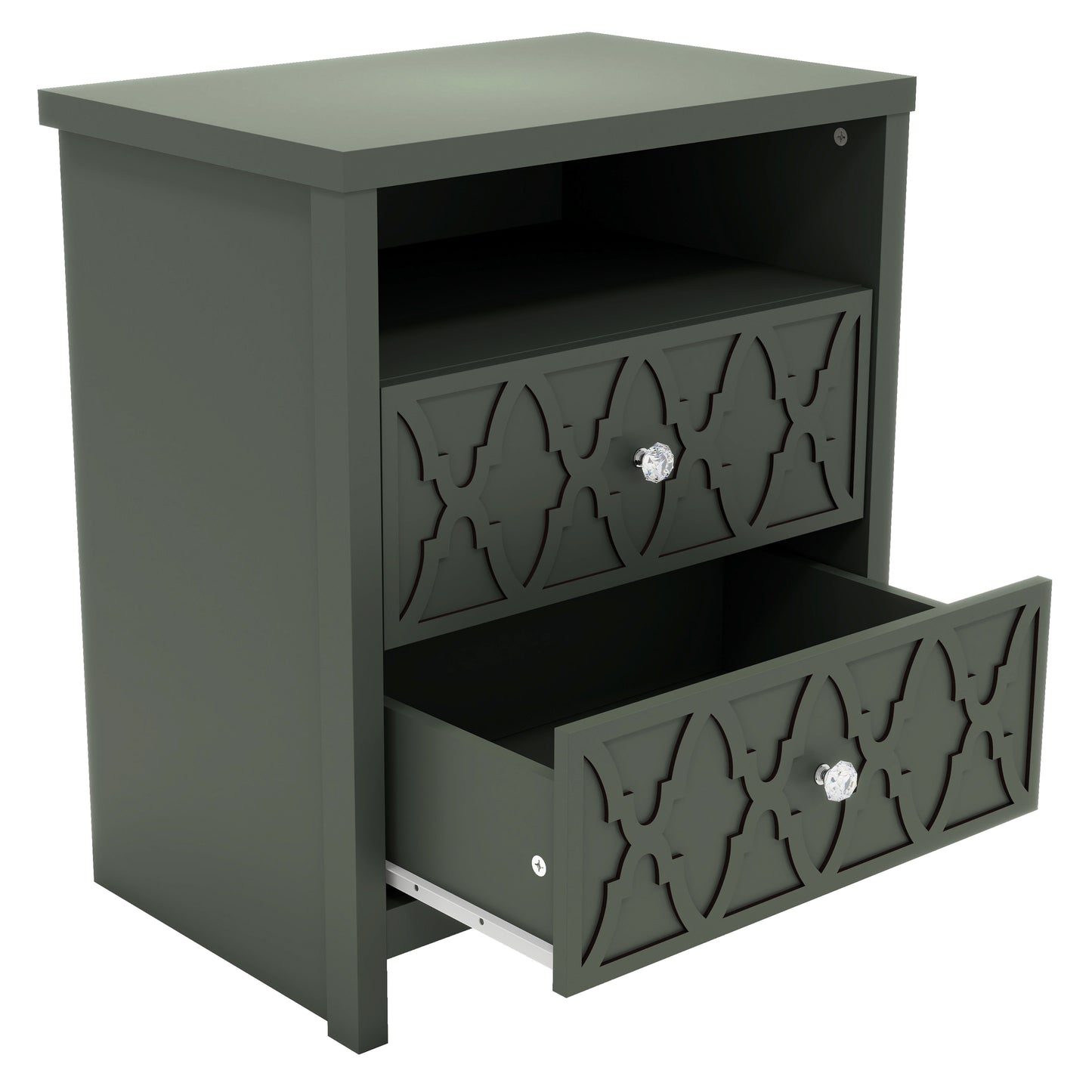 Galano 2-Drawer Nightstand with Open Shelf 22.8" W × 15.7" D × 26.8" H