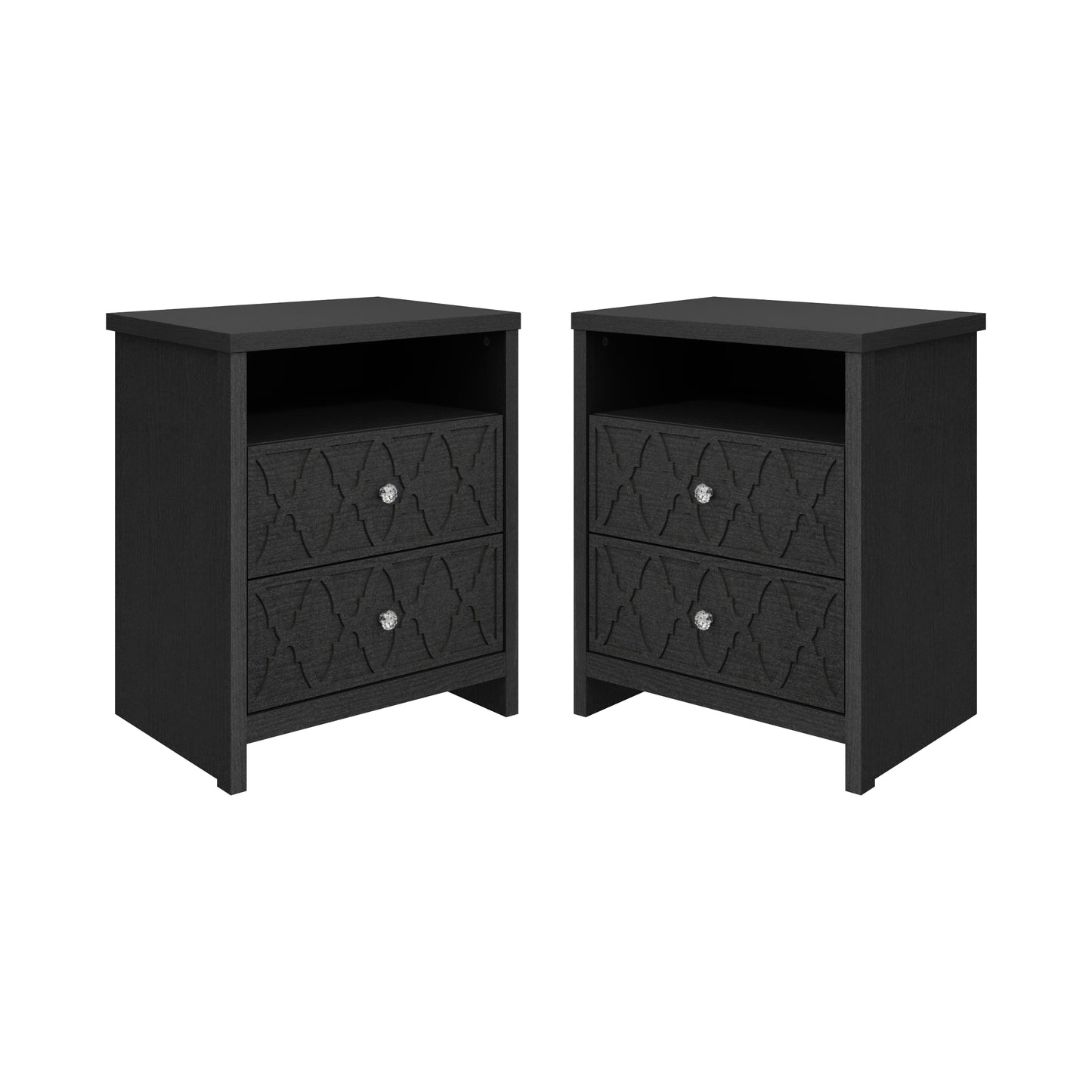 Galano Modern 2-Drawer Nightstands with Storage Shelf Set of 2 22.8" W × 15.7" D × 26.8" H