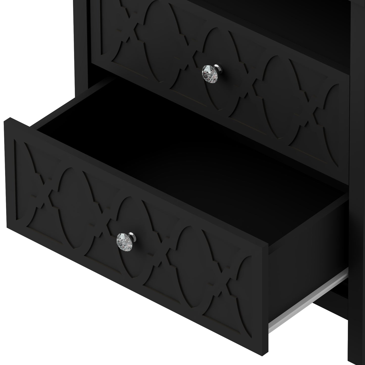 Galano 2-Drawer Nightstand with Open Shelf 22.8" W × 15.7" D × 26.8" H