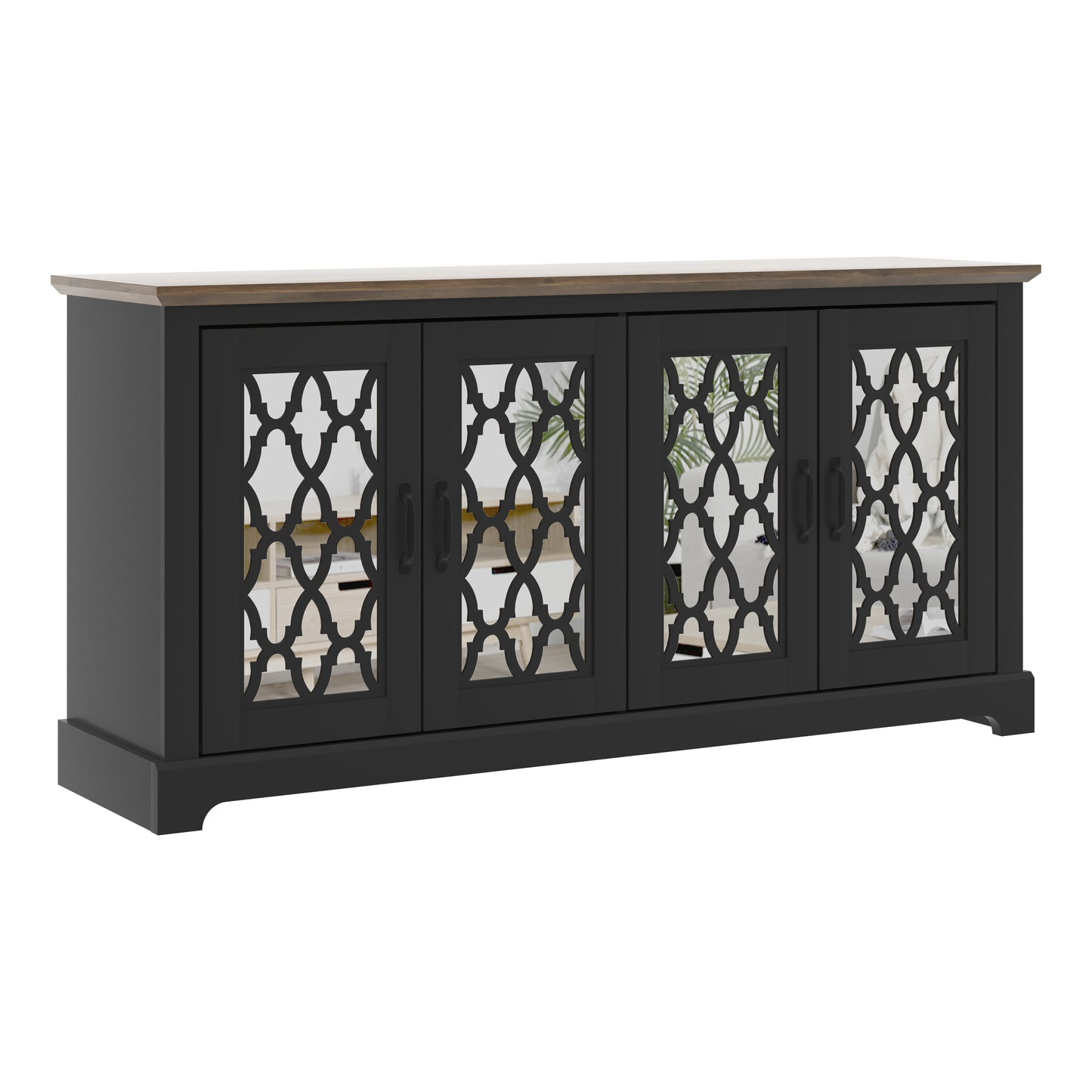 Galano TV Stand with Mirrored Door Storage 68.2" W × 17.1" D × 29.3" H