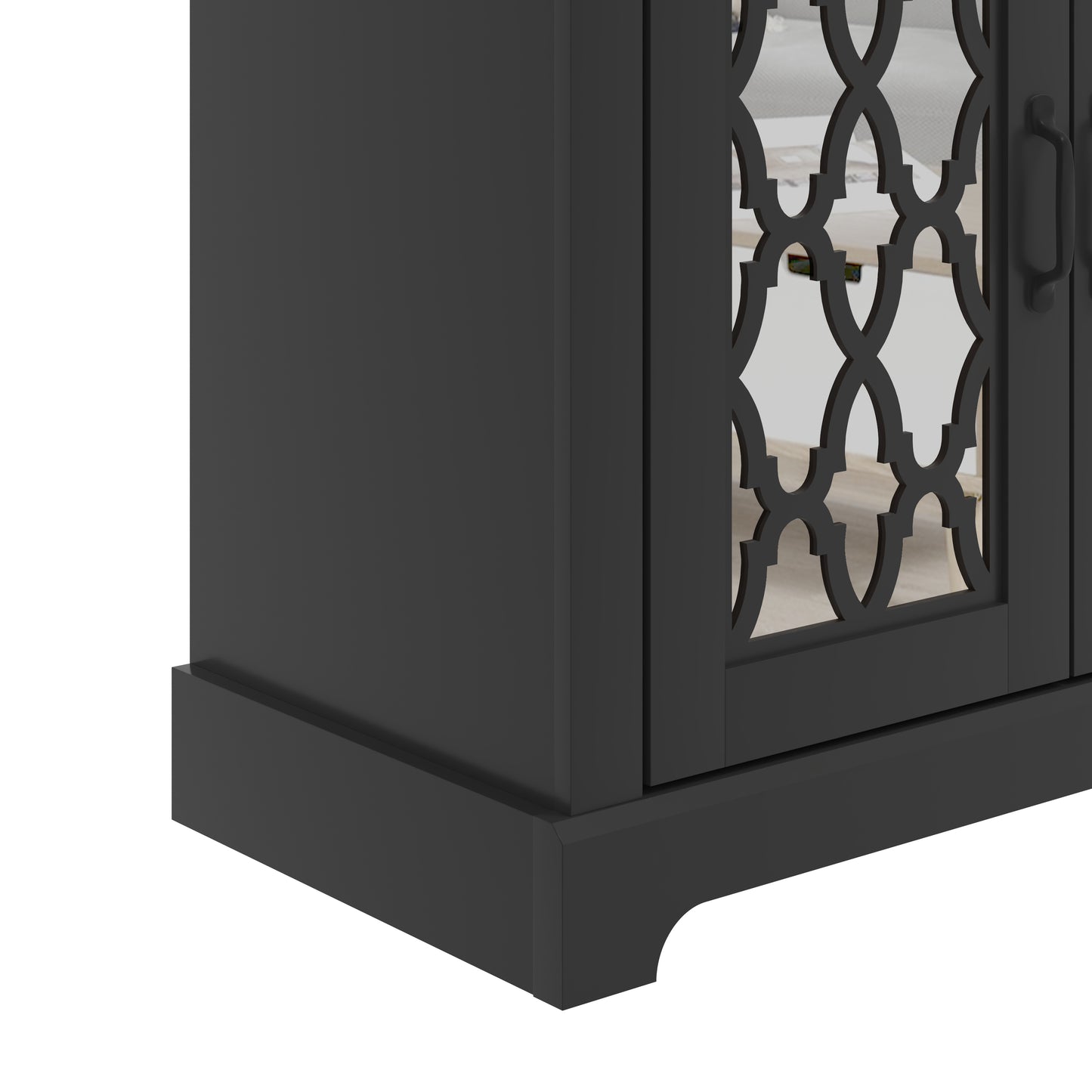 Galano TV Stand with Mirrored Door Storage 68.2" W × 17.1" D × 29.3" H