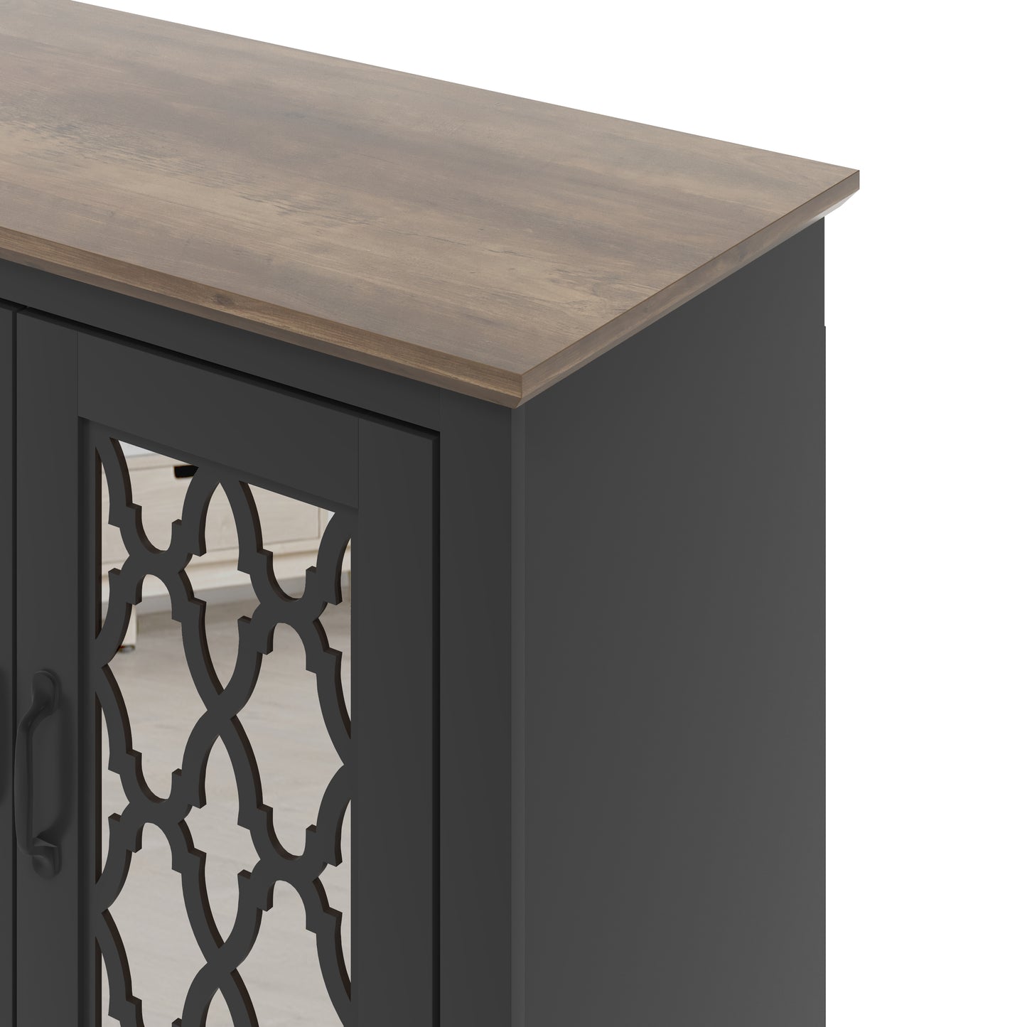 Galano TV Stand with Mirrored Door Storage 68.2" W × 17.1" D × 29.3" H