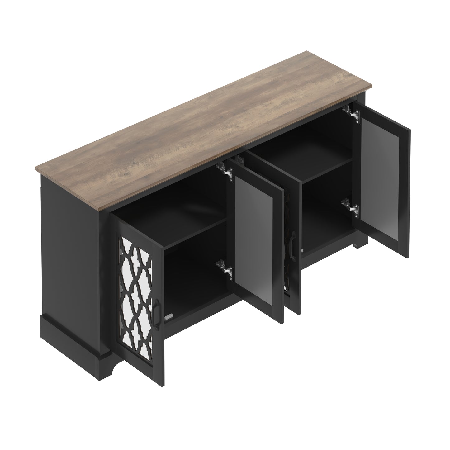 Galano TV Stand with Mirrored Door Storage 68.2" W × 17.1" D × 29.3" H