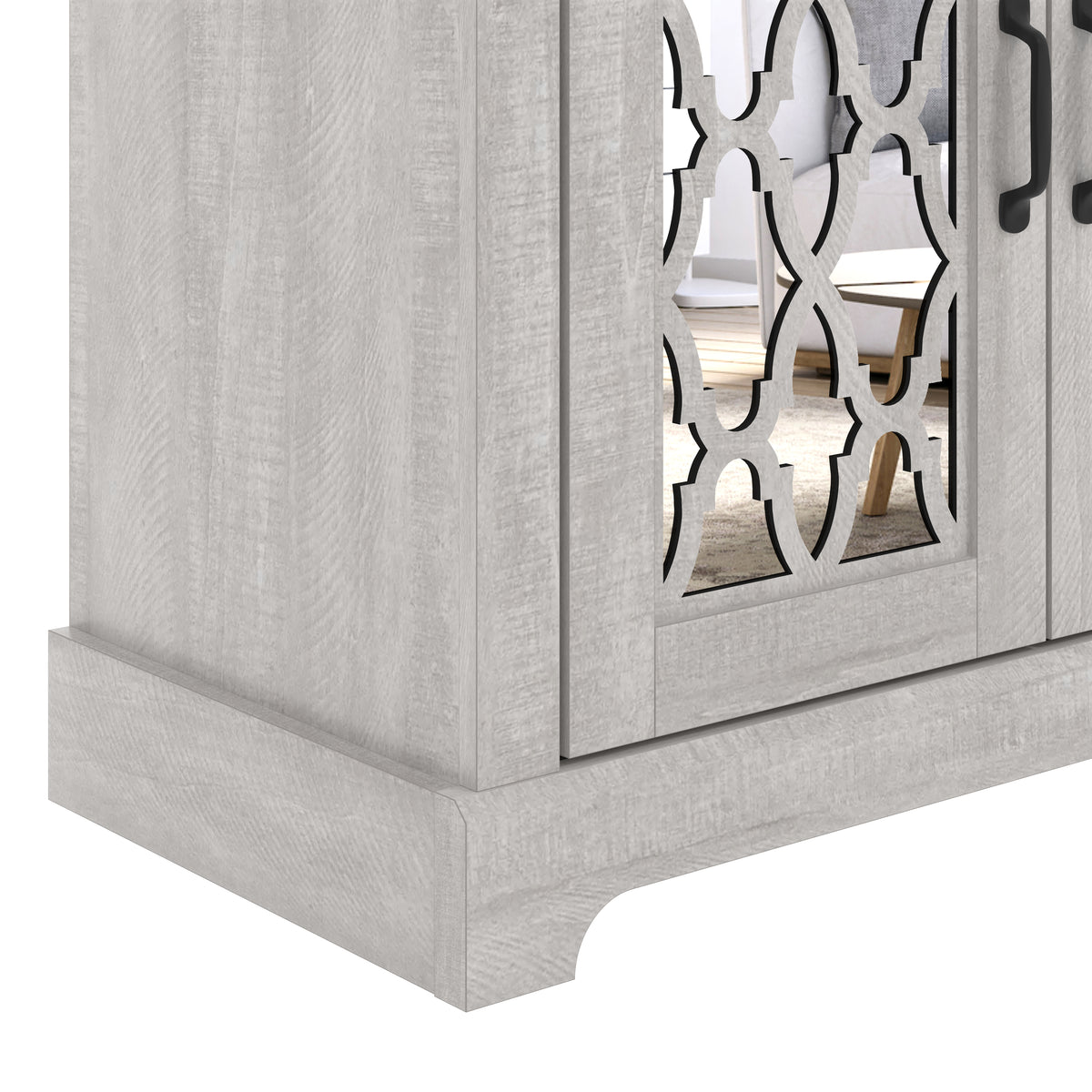 GALANO TV Stand for TVs up to 65" with Mirrored Doors, 1pc
