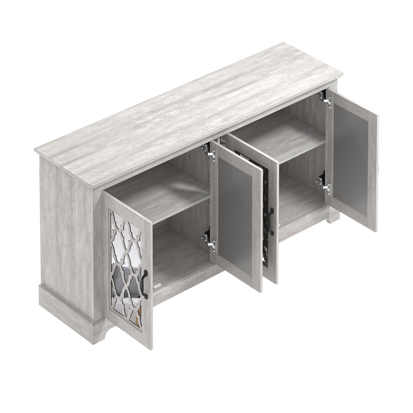 Galano TV Stand with Mirrored Door Storage 68.2" W × 17.1" D × 29.3" H