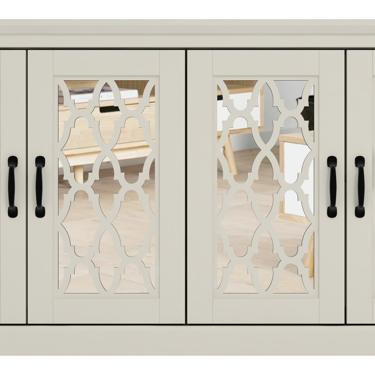 Galano TV Stand with Mirrored Door Storage 68.2" W × 17.1" D × 29.3" H